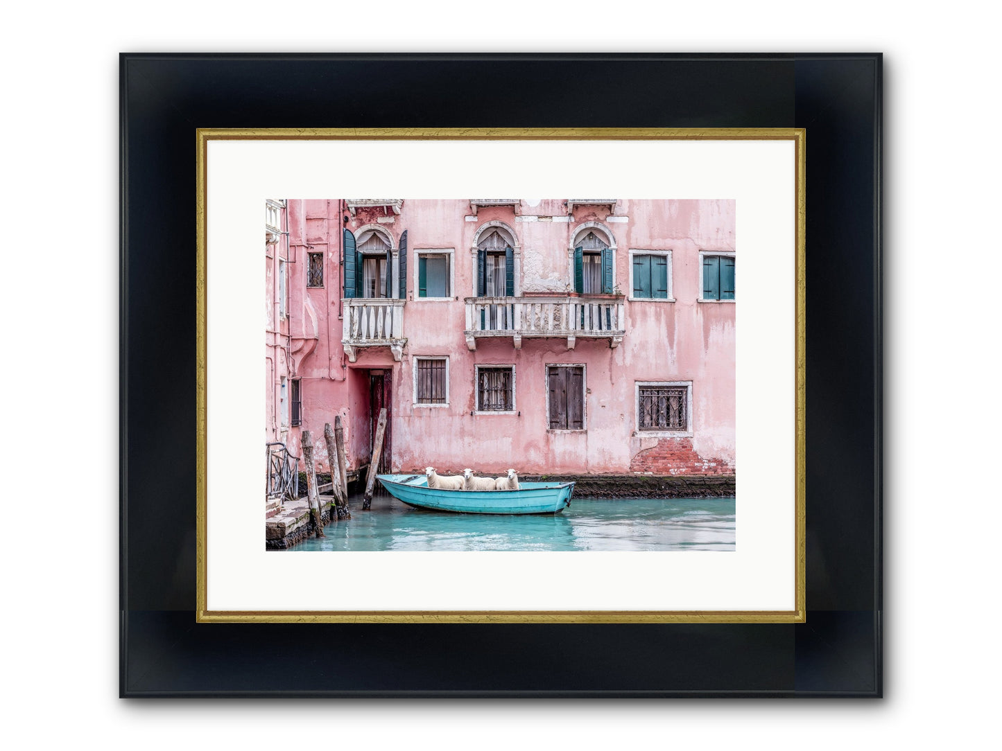 Rosewater Framed Print - Wide Black w/Gold 16x12