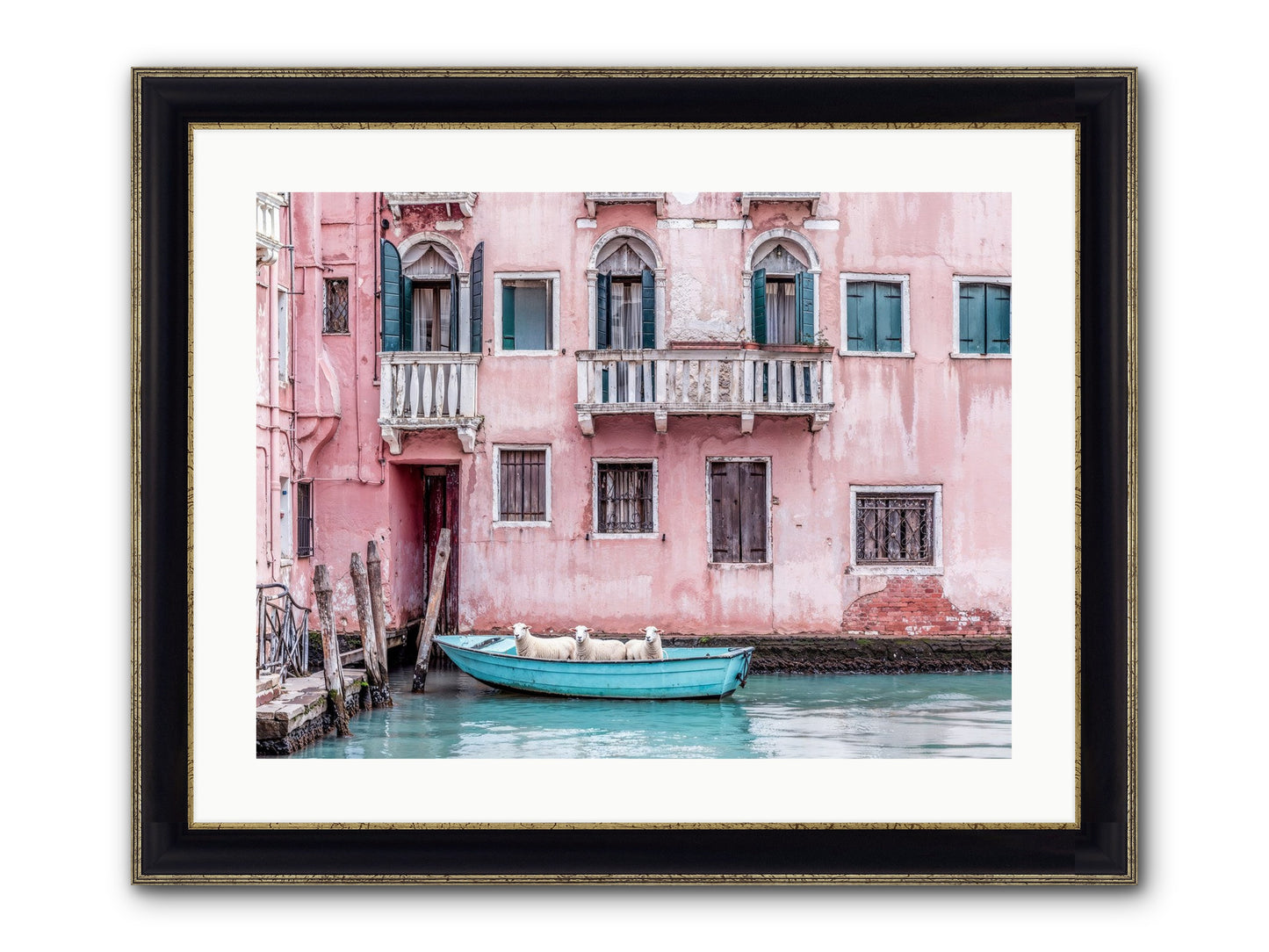 Rosewater Framed Print - Black & Gold 24x18
