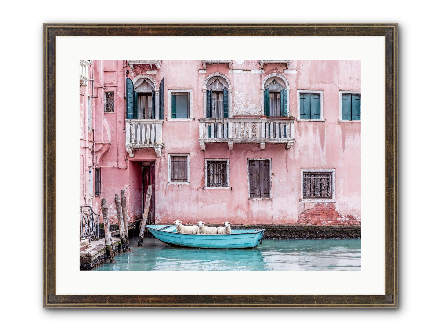 Rosewater Framed Print - Slimwoods Black/Gold 24x18