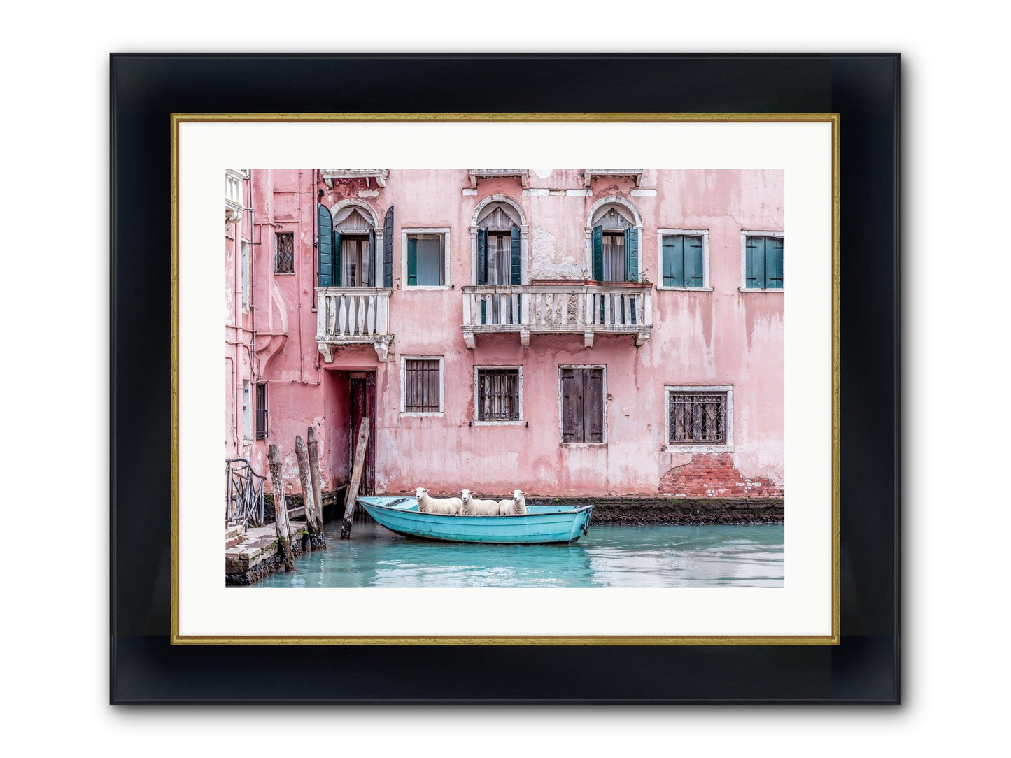 Rosewater Framed Print - Wide Black w/Gold 24x18