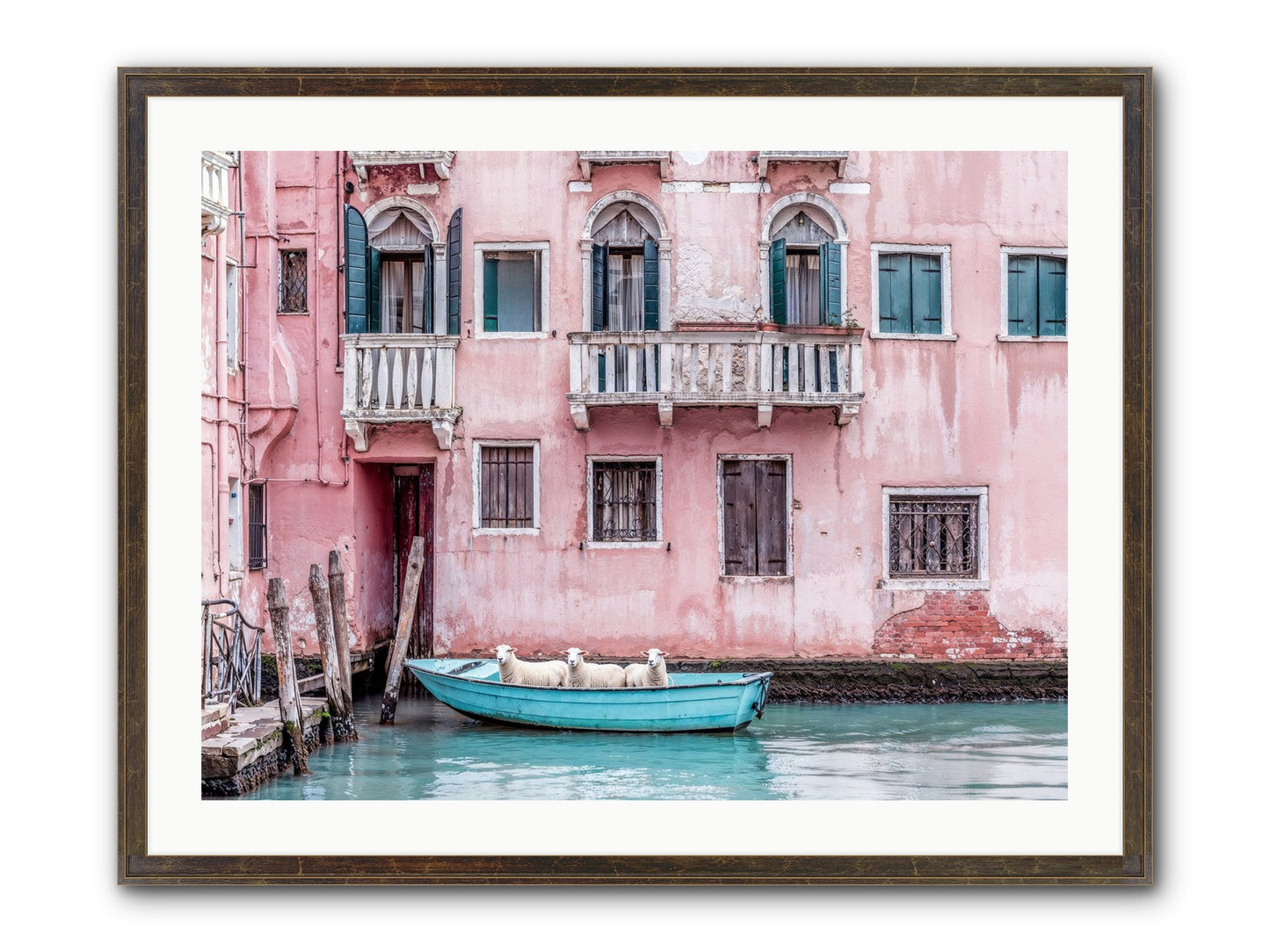 Rosewater Framed Print - Slimwoods Black/Gold 32x24