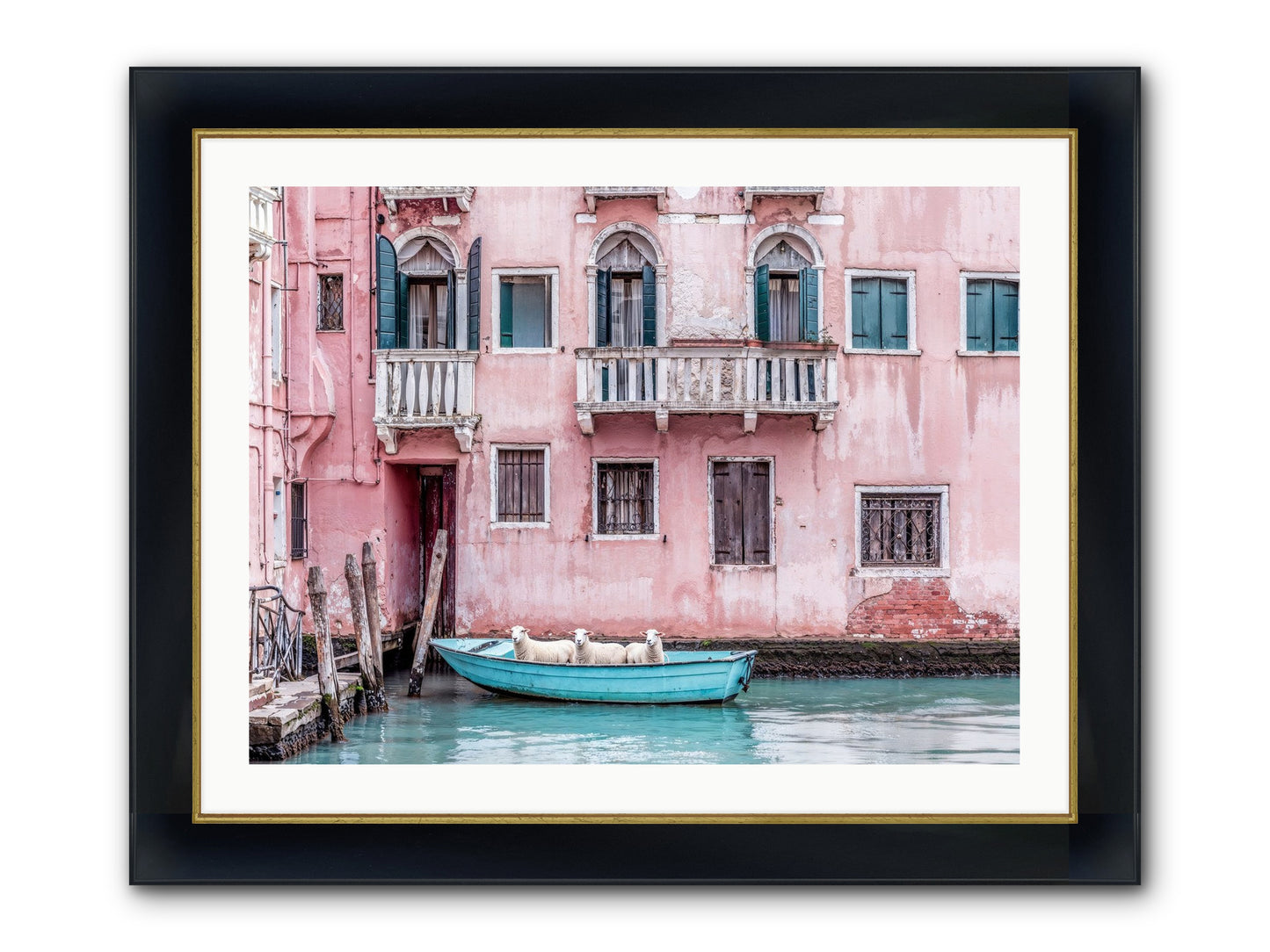 Rosewater Framed Print - Wide Black w/Gold 32x24