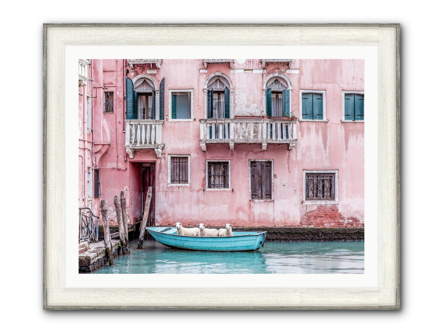 Rosewater Framed Print - Driftwood White 40x30