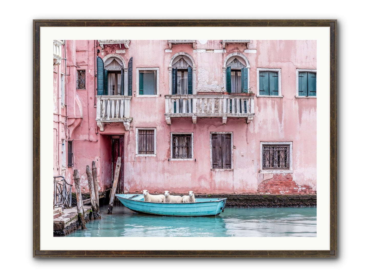 Rosewater Framed Print - Slimwoods Black/Gold 40x30