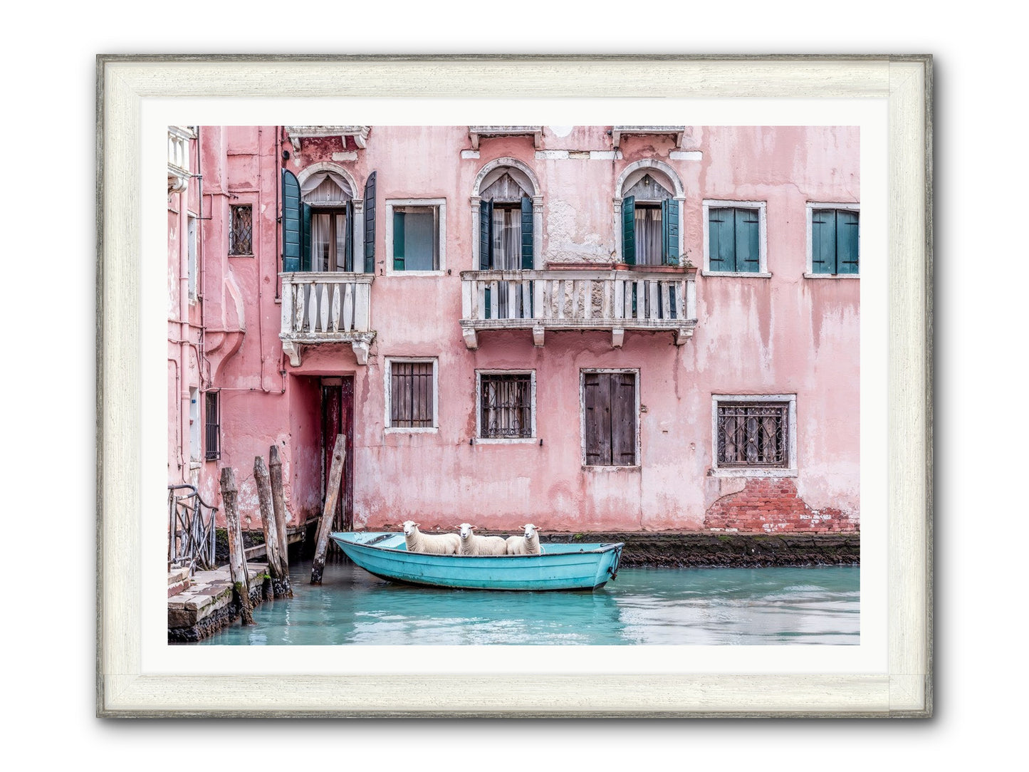 Rosewater Framed Print - Driftwood White 48x36