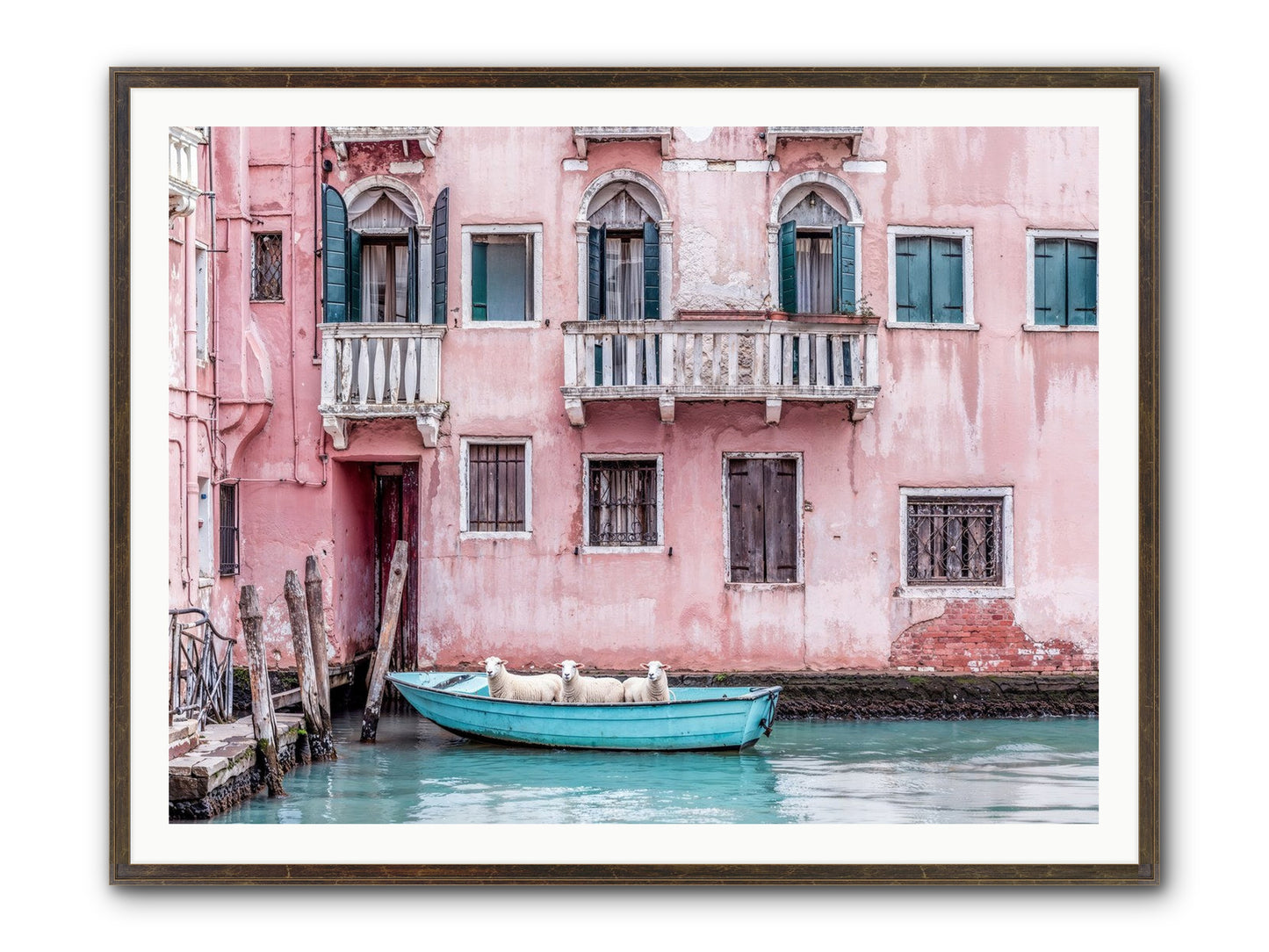 Rosewater Framed Print - Slimwoods Black/Gold 48x36
