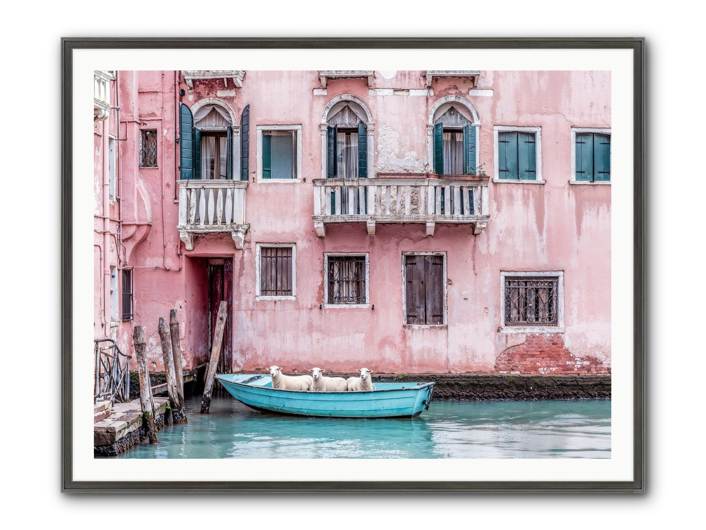 Rosewater Framed Print - Slimwoods Black/Silver 48x36