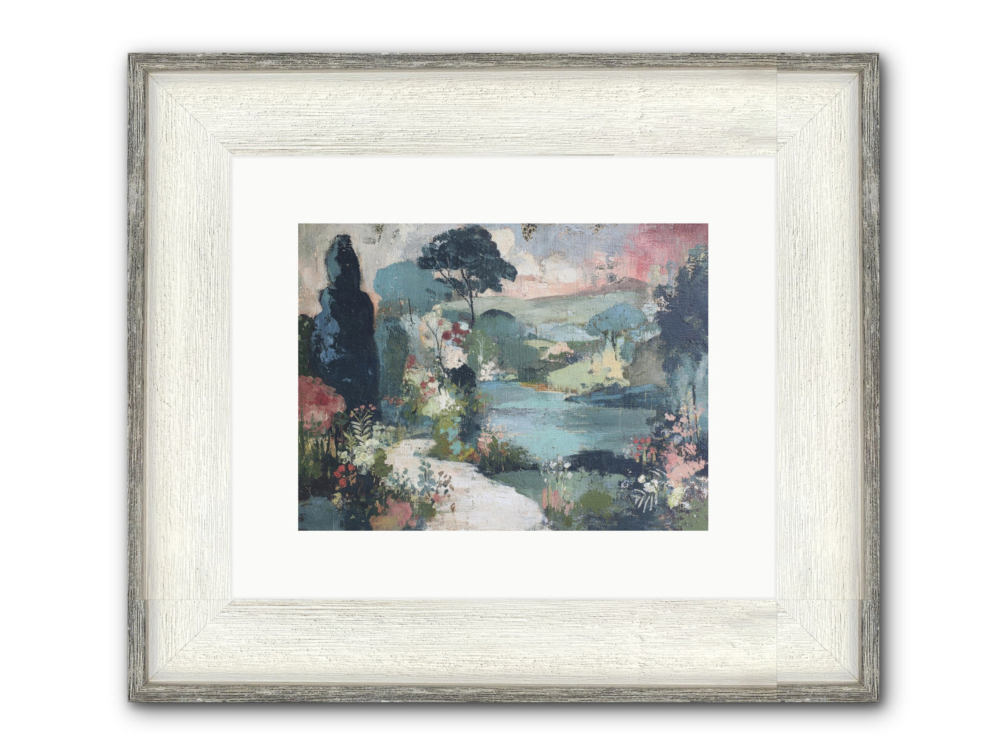 Rosewater Row Framed Print - Driftwood White 12x9