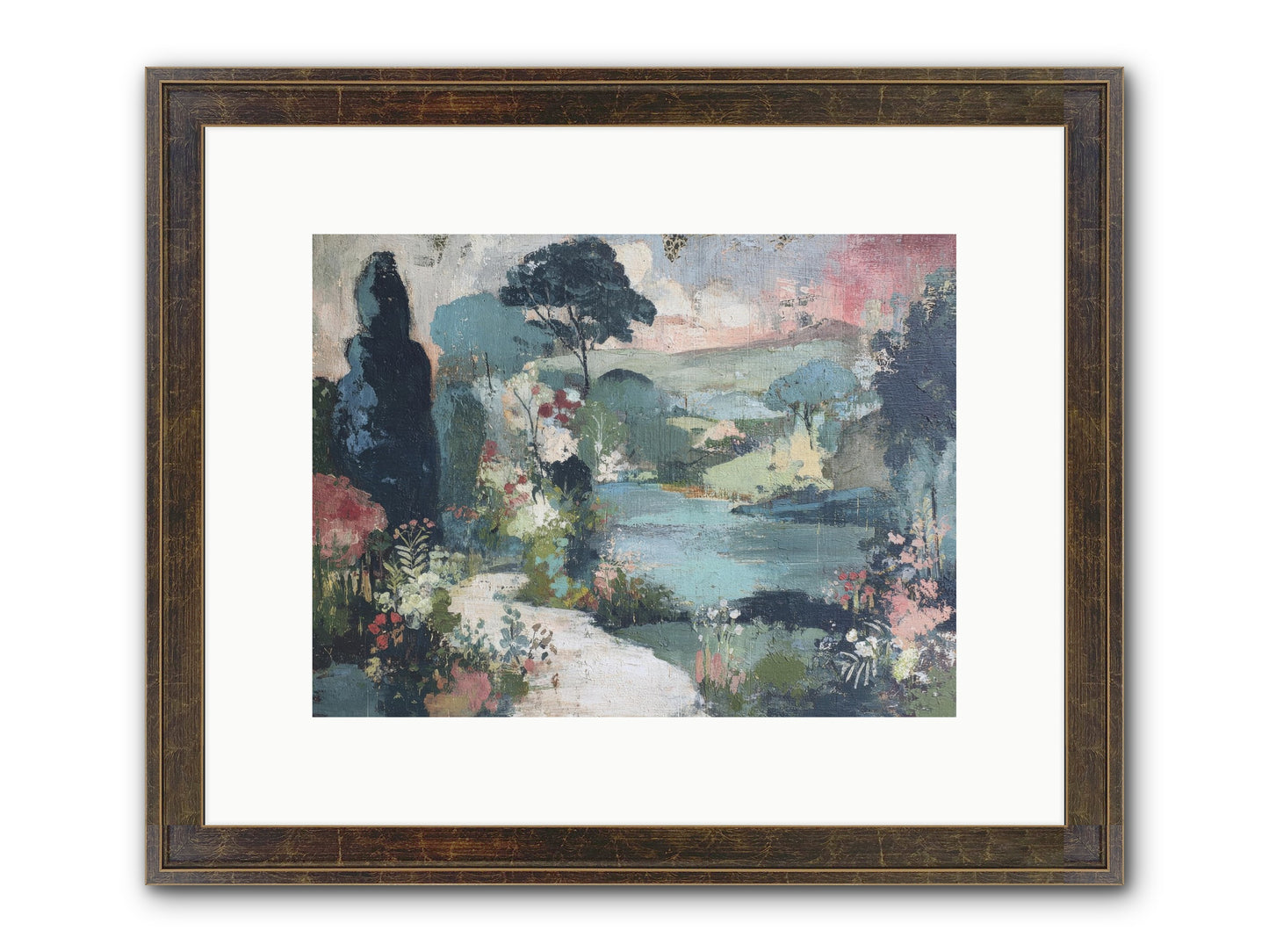 Rosewater Row Framed Print - Slimwoods Black/Gold 12x9