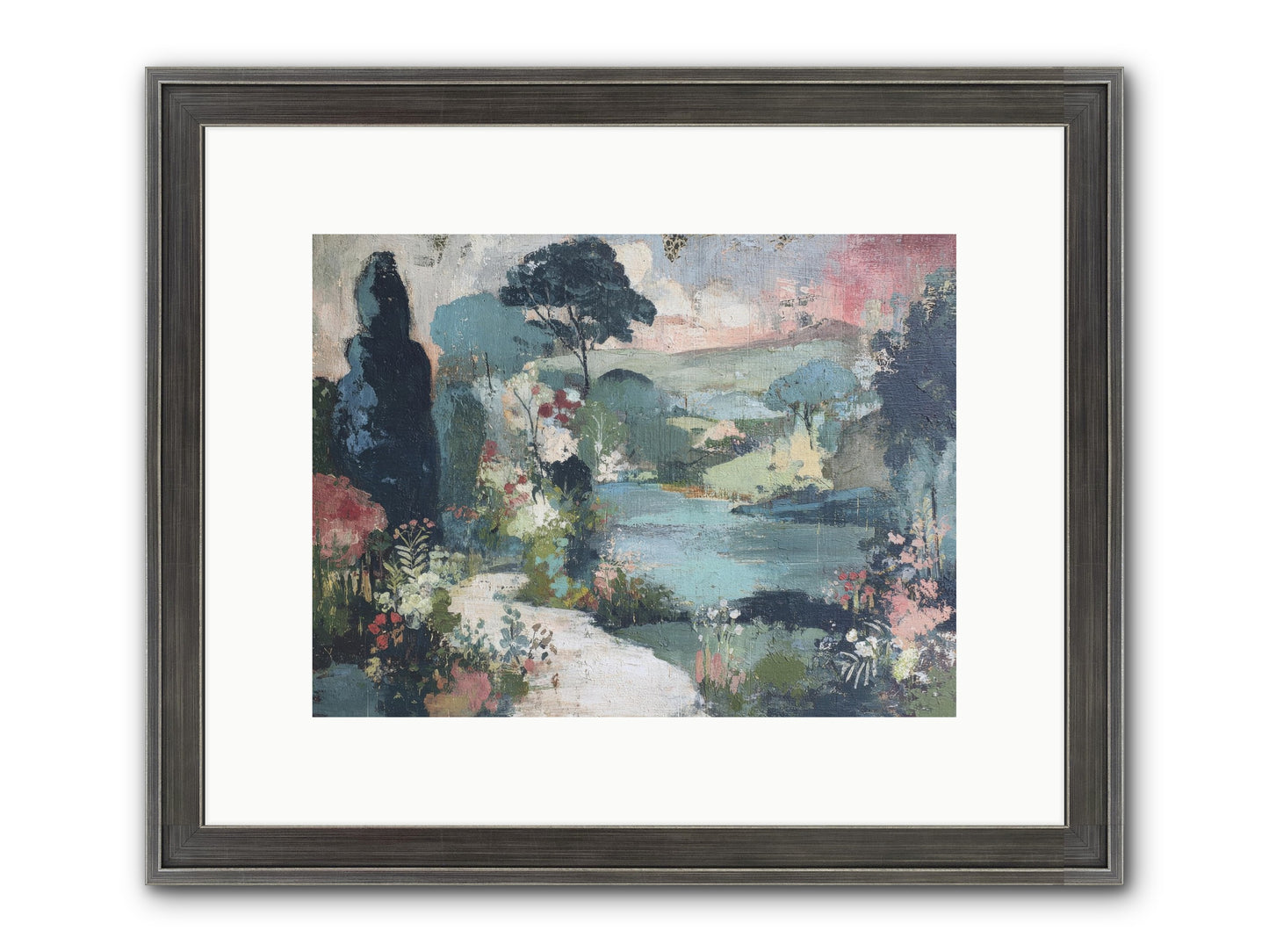 Rosewater Row Framed Print - Slimwoods Black/Silver 12x9