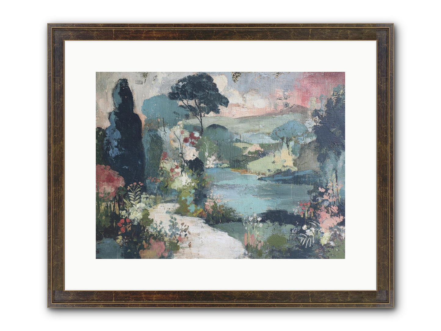 Rosewater Row Framed Print - Slimwoods Black/Gold 16x12