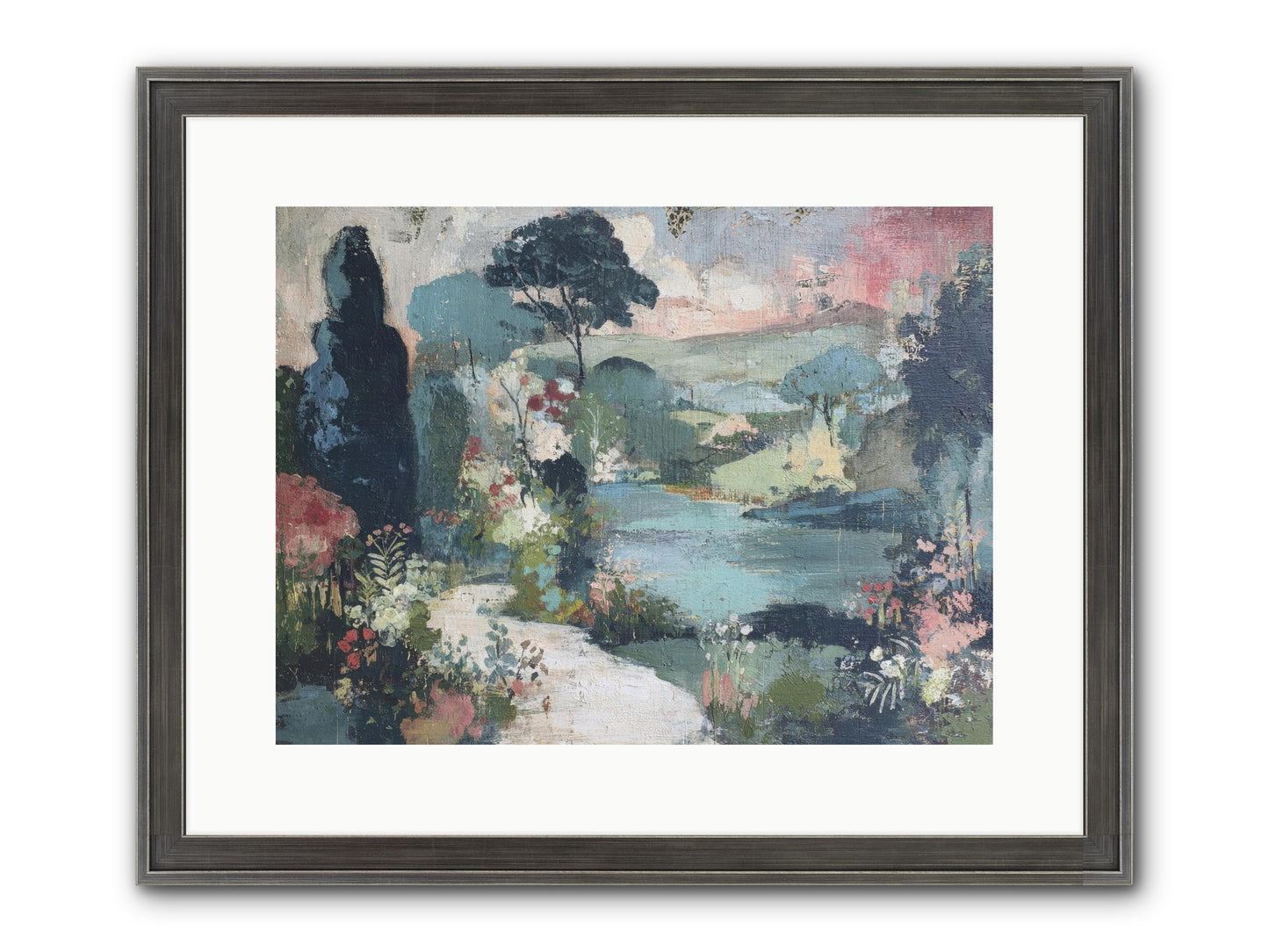Rosewater Row Framed Print - Slimwoods Black/Silver 16x12