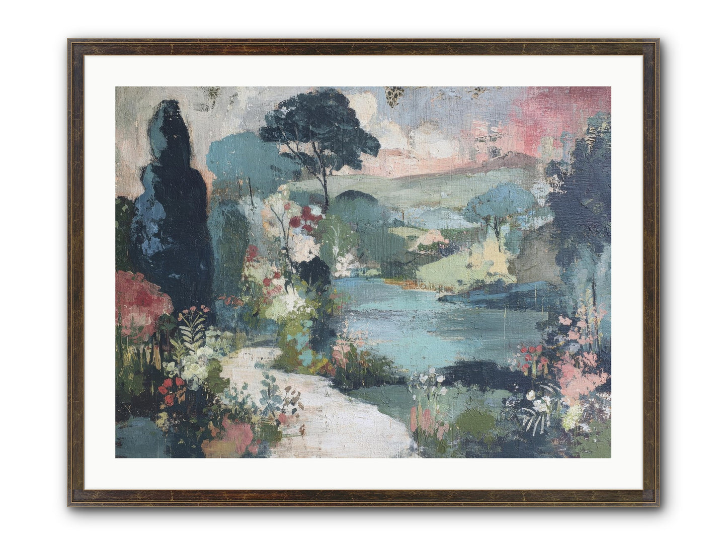 Rosewater Row Framed Print - Slimwoods Black/Gold 32x24