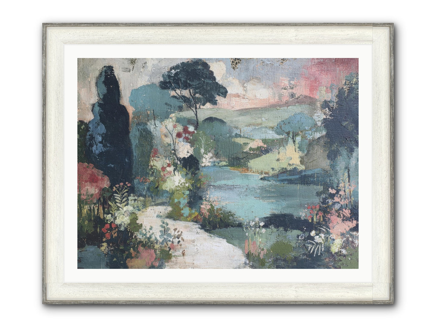 Rosewater Row Framed Print - Driftwood White 40x30