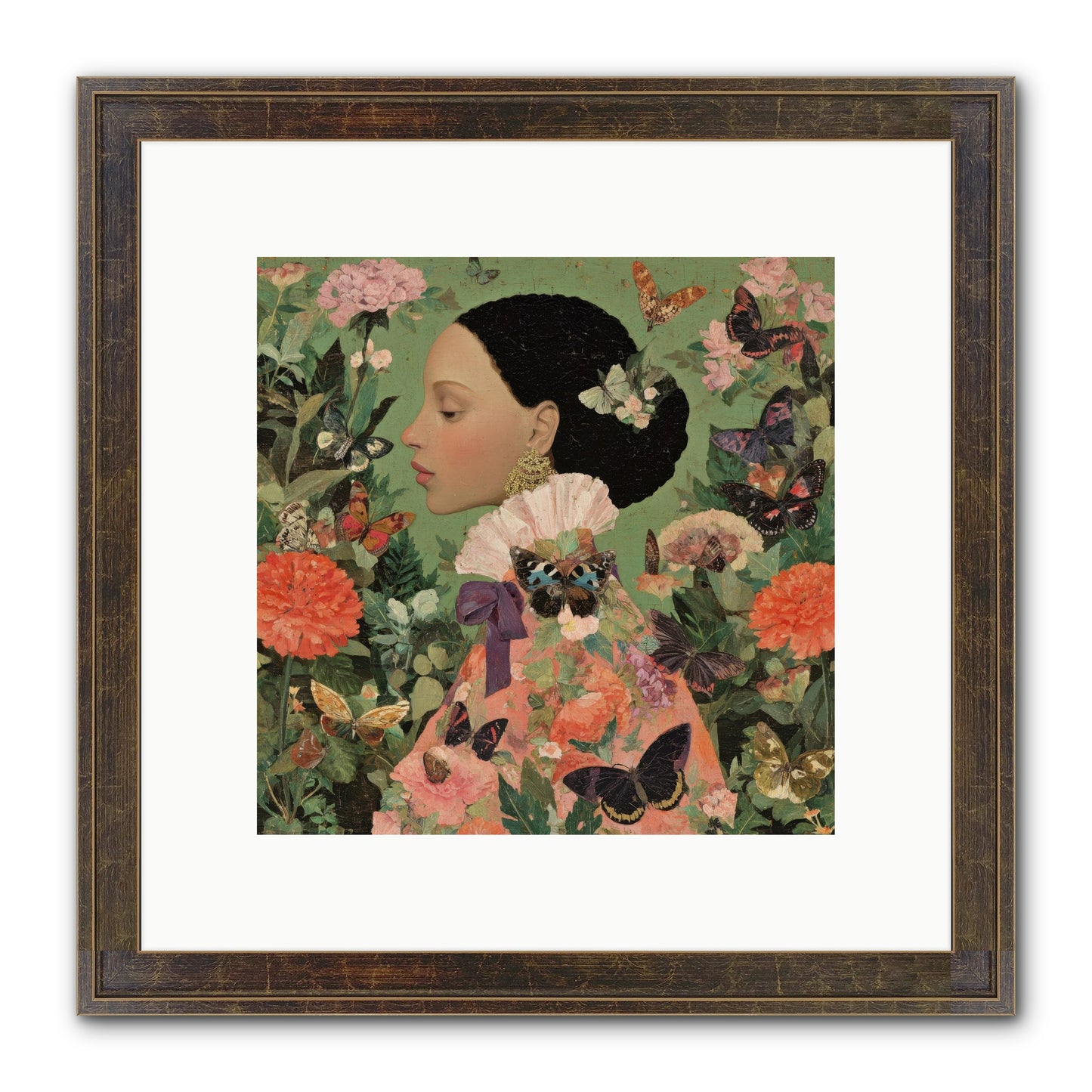 Rosewood Enclave Framed Print - Slimwoods Black/Gold 10x10