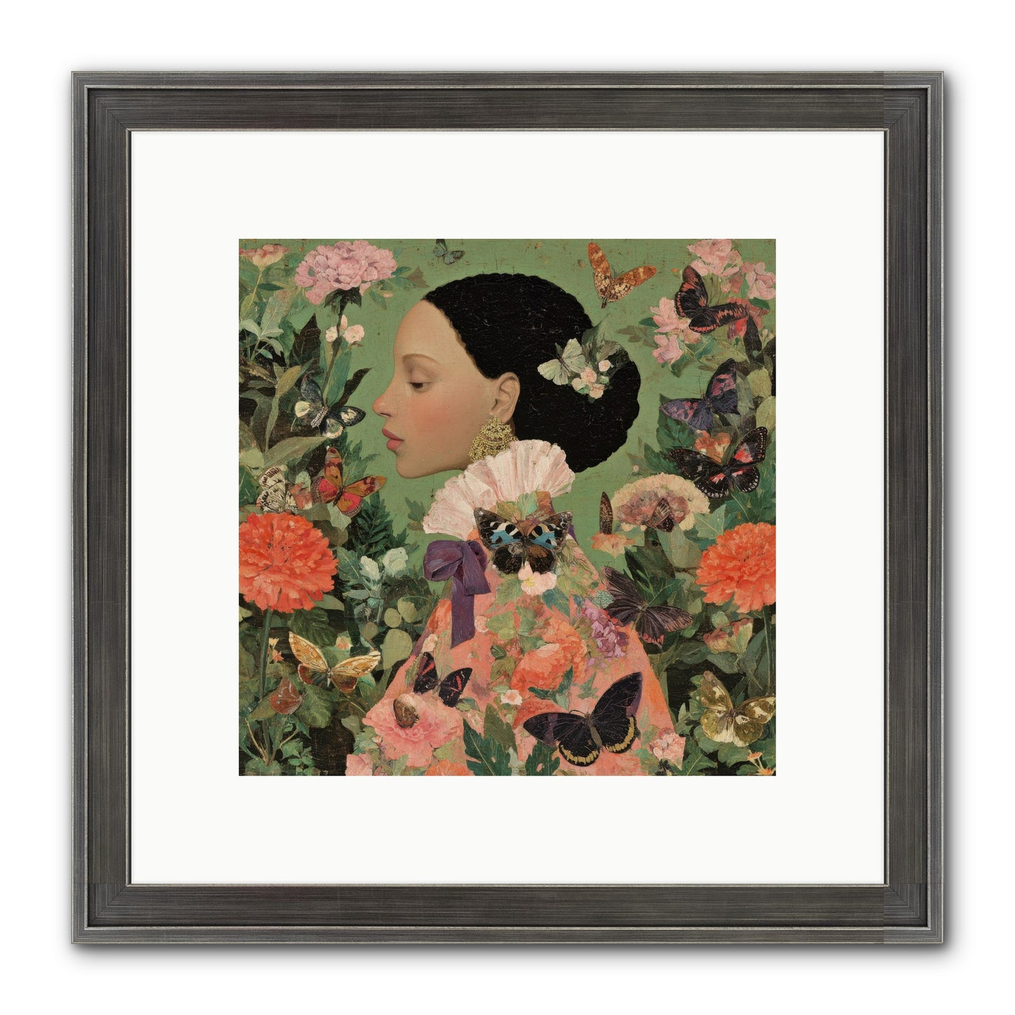 Rosewood Enclave Framed Print - Slimwoods Black/Silver 10x10