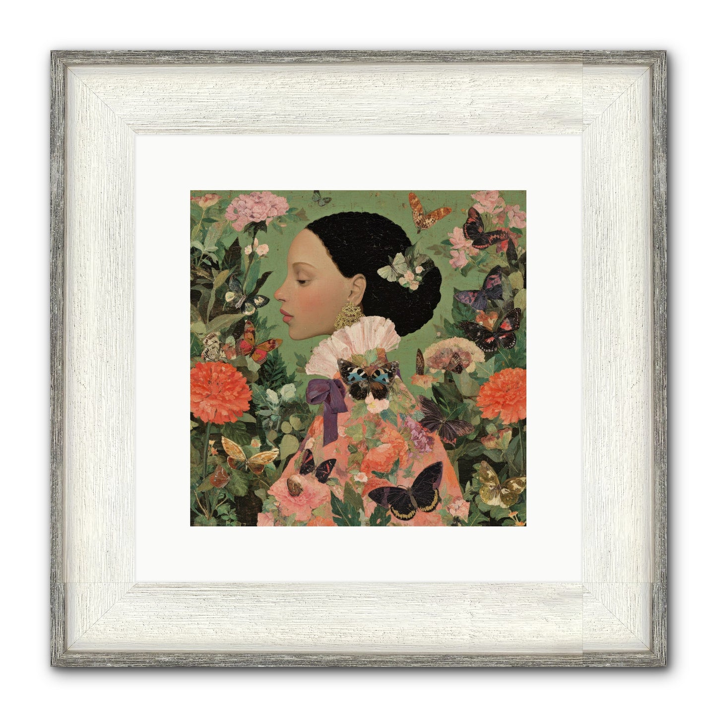 Rosewood Enclave Framed Print - Driftwood White 12x12