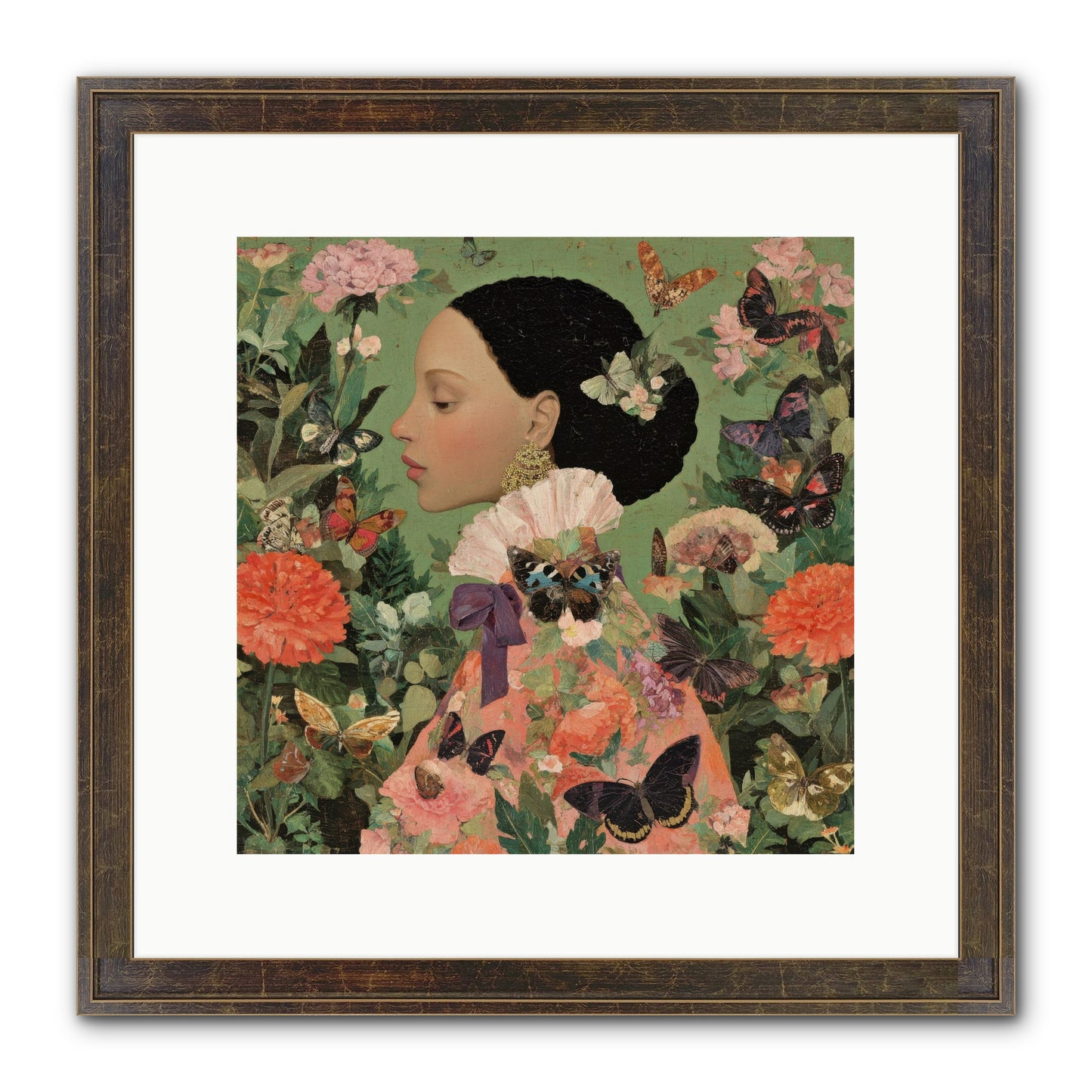 Rosewood Enclave Framed Print - Slimwoods Black/Gold 12x12