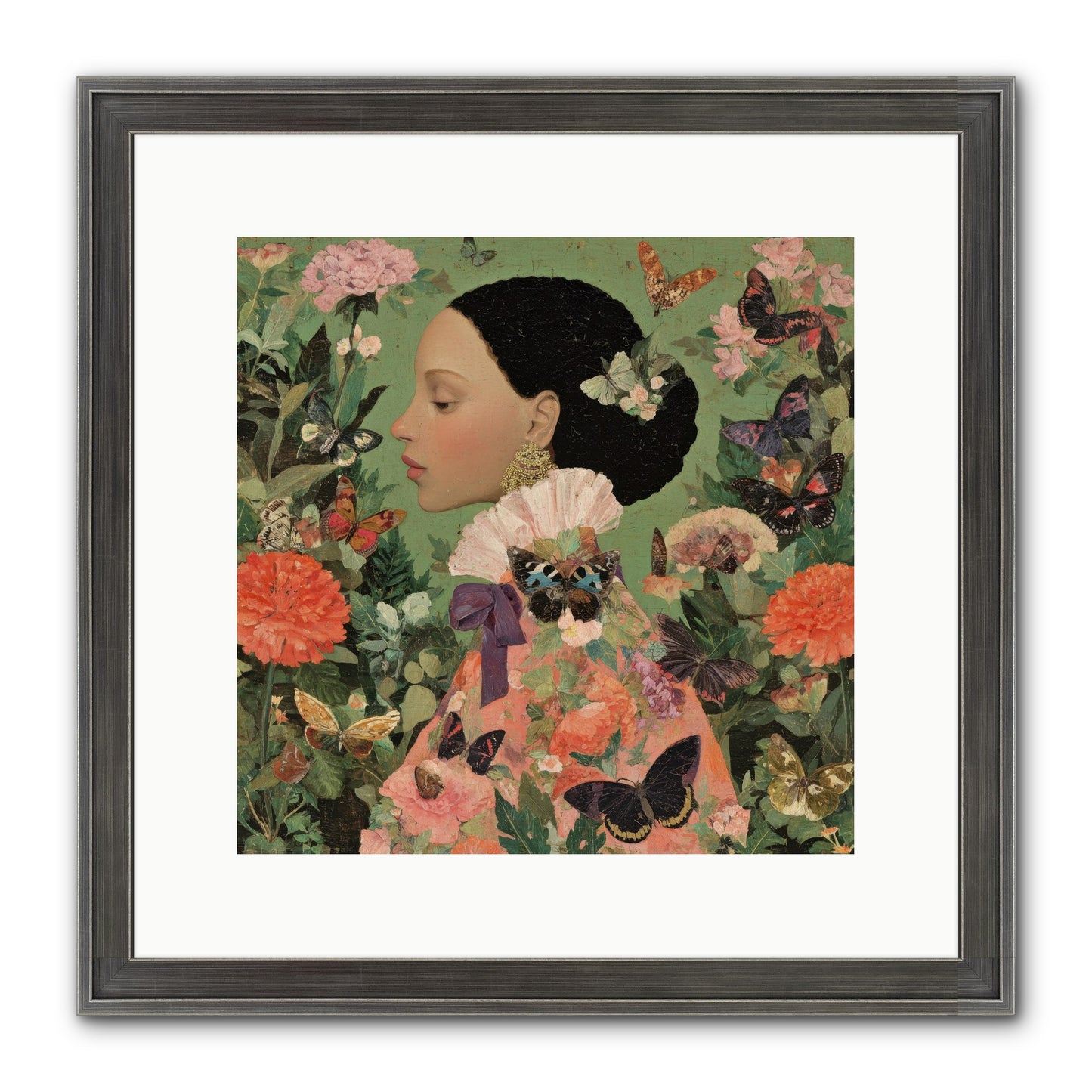 Rosewood Enclave Framed Print - Slimwoods Black/Silver 12x12