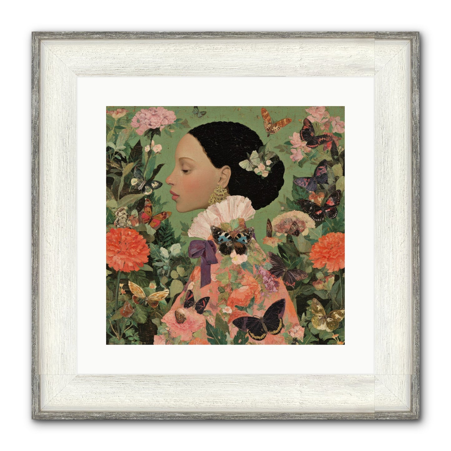 Rosewood Enclave Framed Print - Driftwood White 16x16