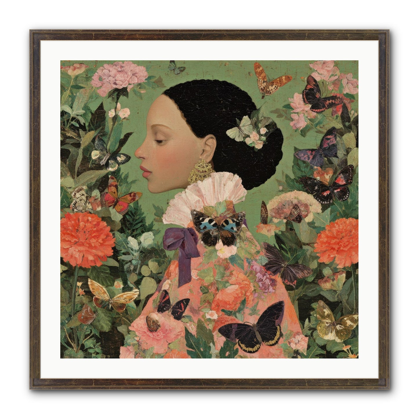 Rosewood Enclave Framed Print - Slimwoods Black/Gold 30x30