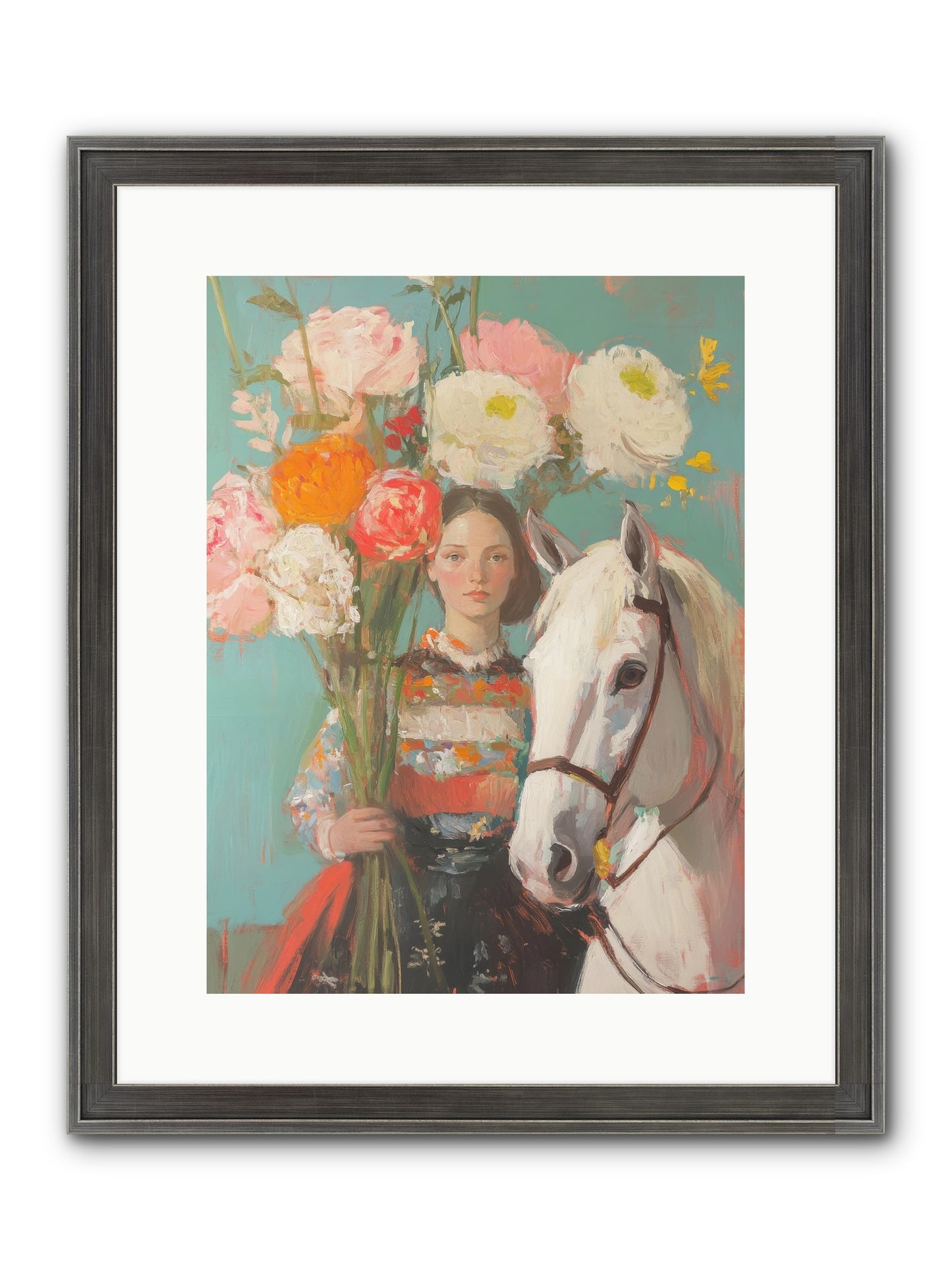 Rosewood Rider Framed Print - Slimwoods Black/Silver 12x16