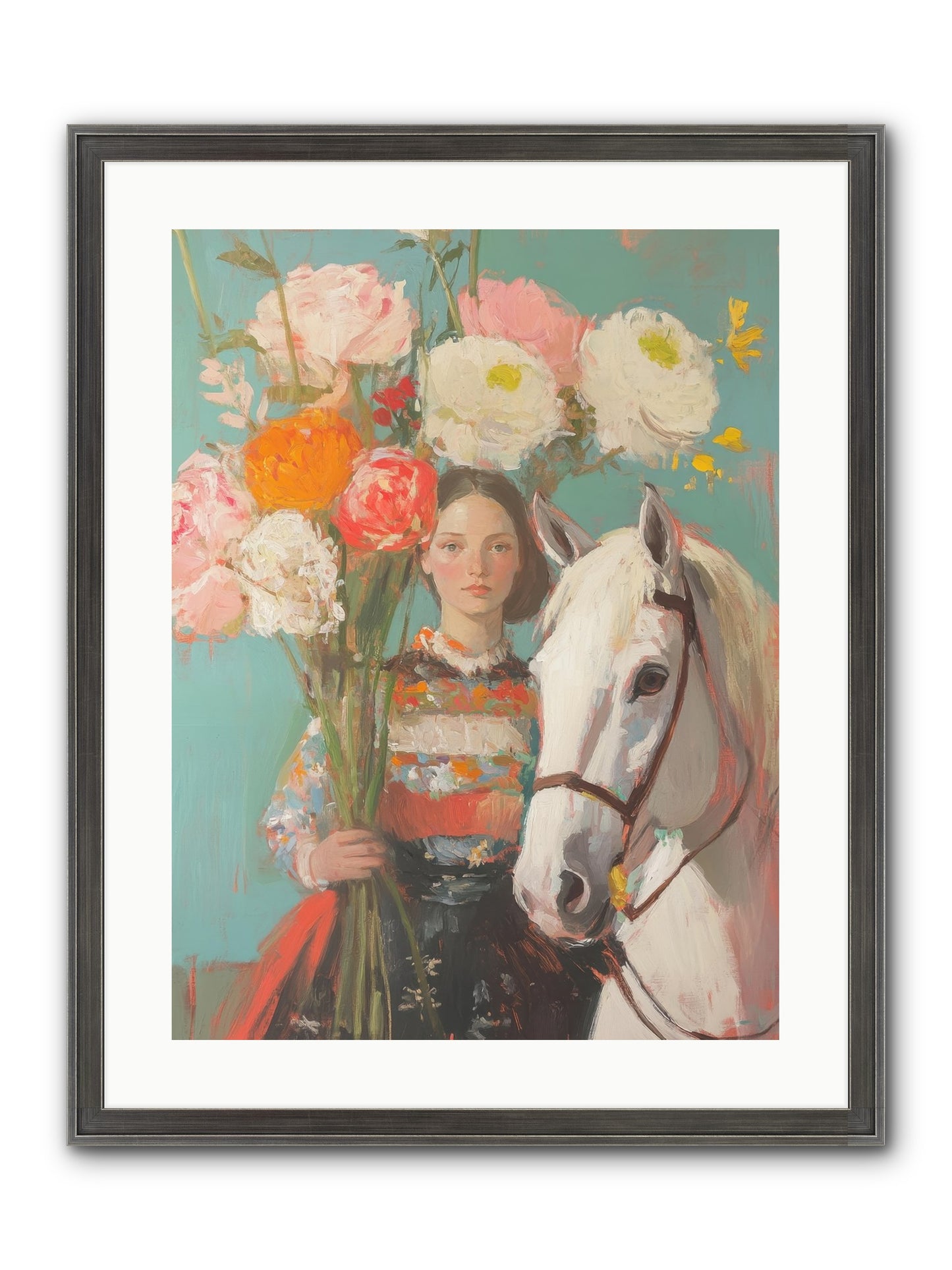 Rosewood Rider Framed Print - Slimwoods Black/Silver 18x24