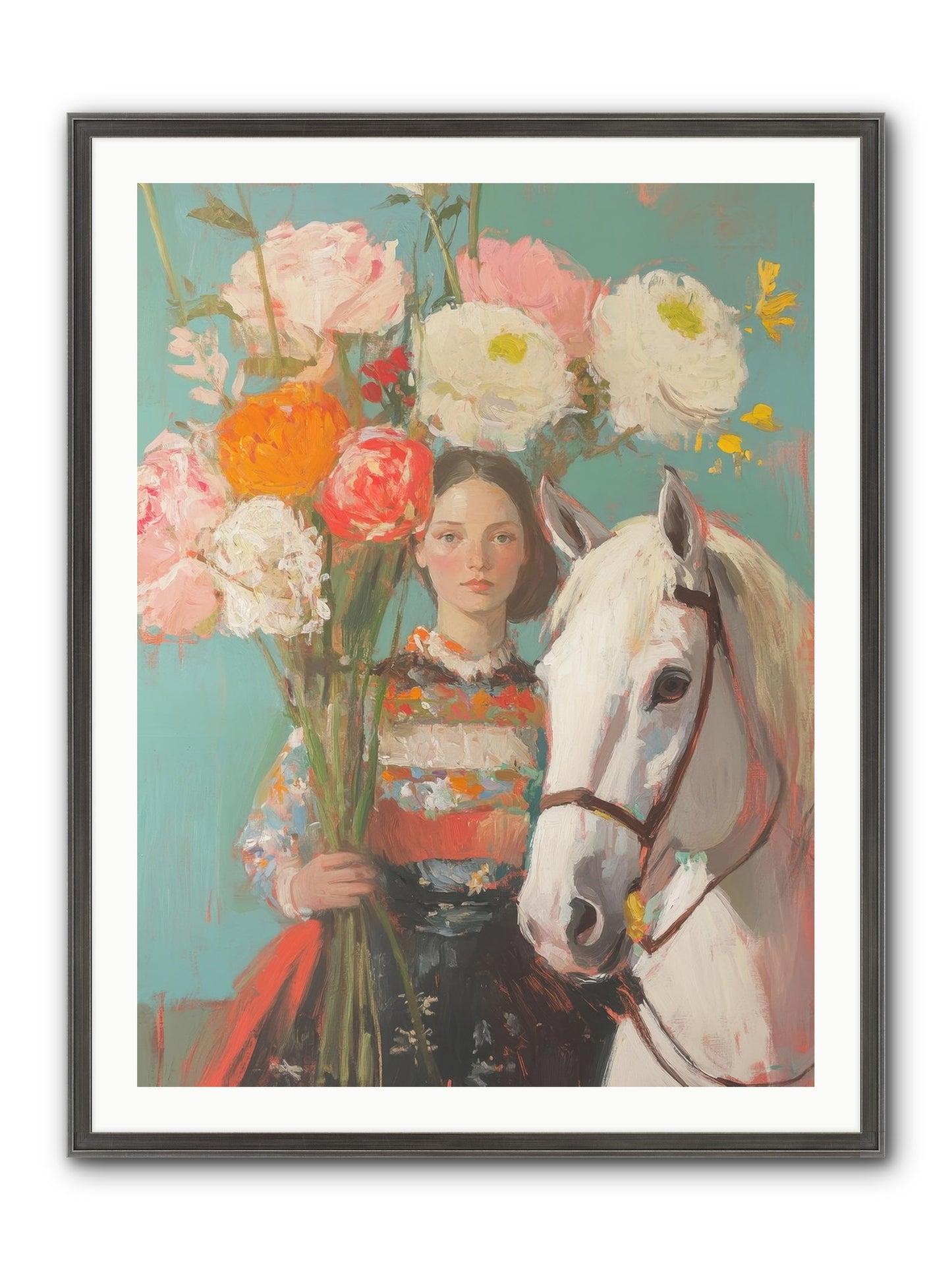 Rosewood Rider Framed Print - Slimwoods Black/Silver 30x40