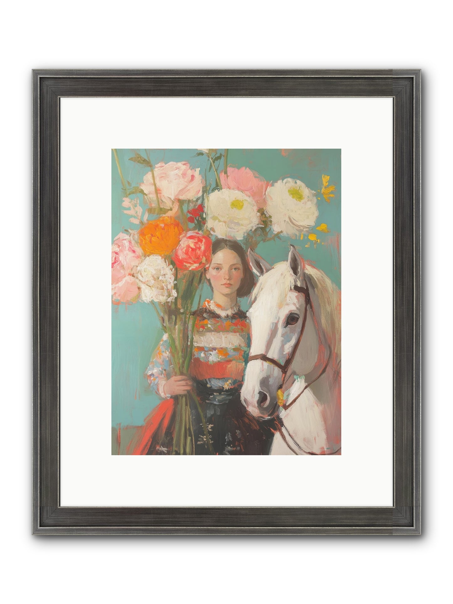 Rosewood Rider Framed Print - Slimwoods Black/Silver 9x12