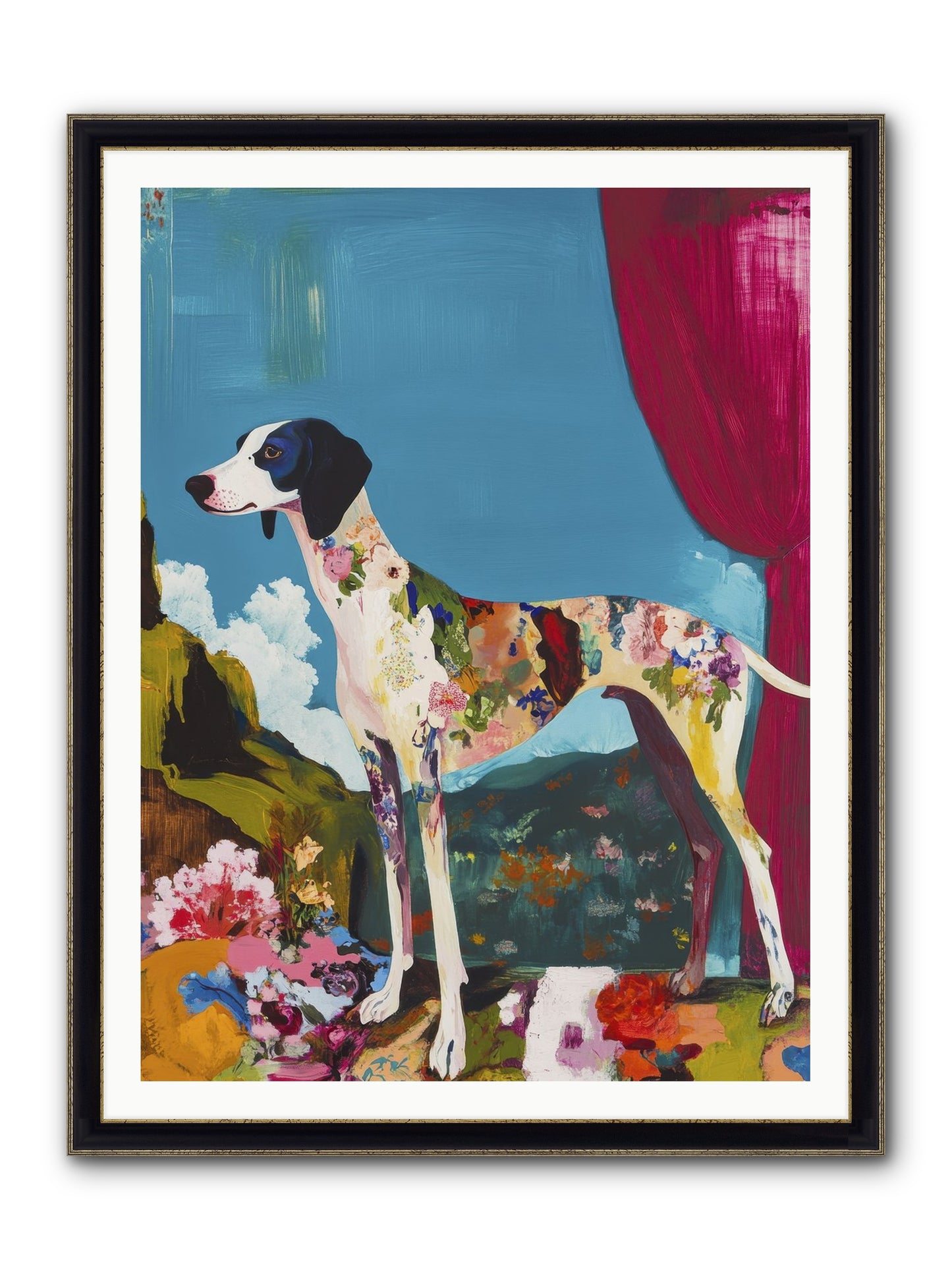 Rosie Belle Framed Print - Black & Gold 36x48