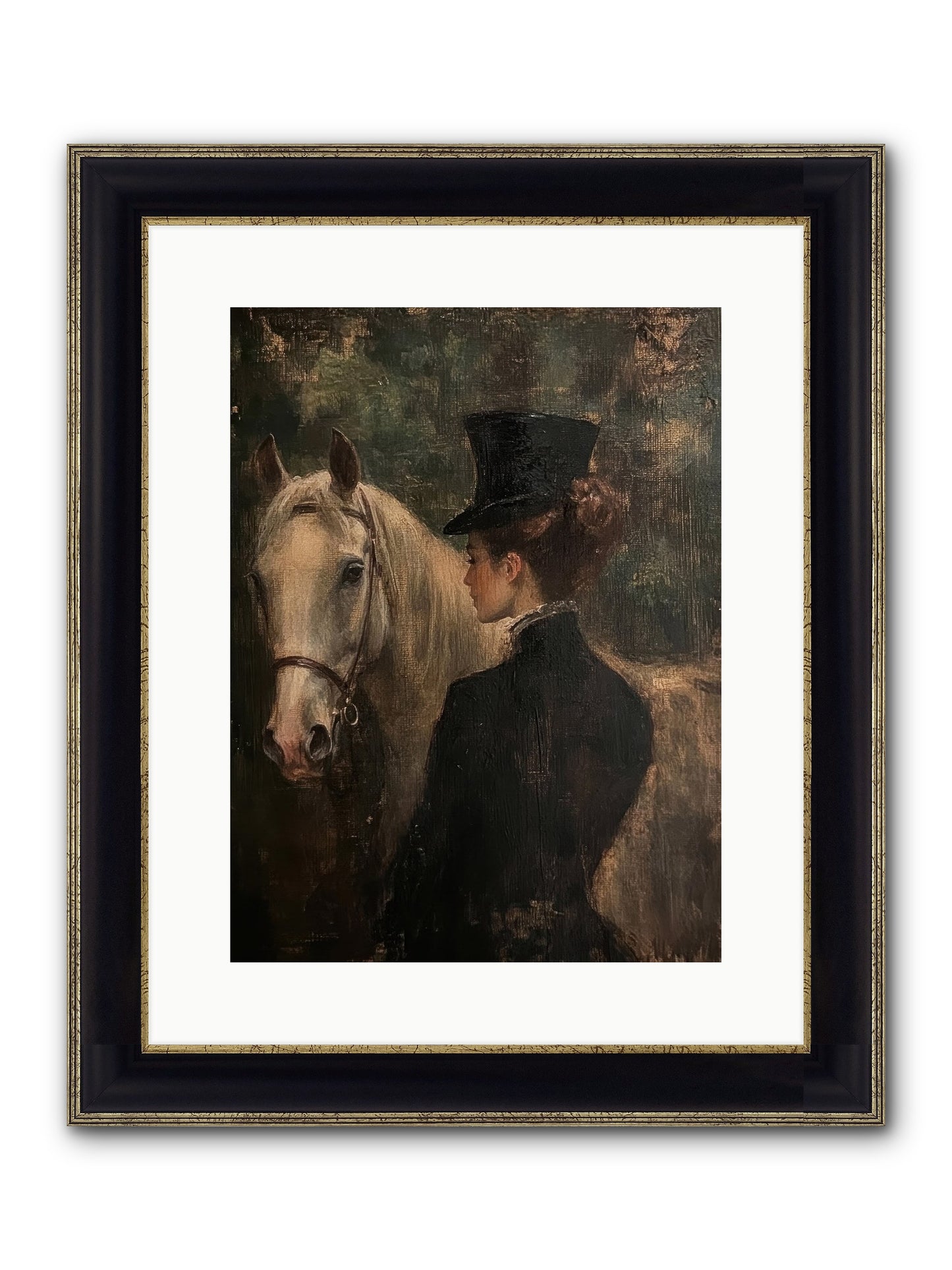 Rough Cut Diamond Framed Print - Black & Gold 12x16