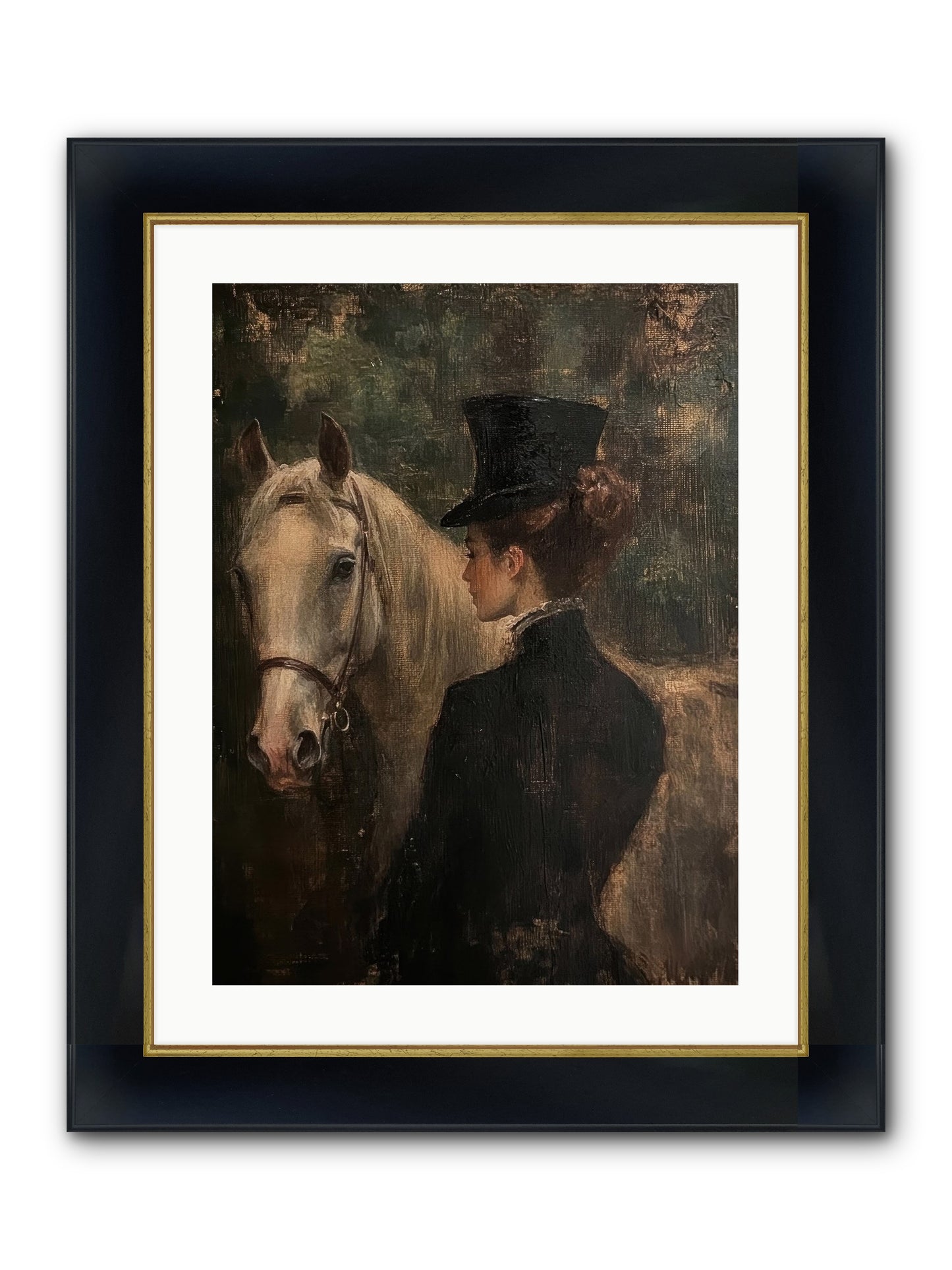 Rough Cut Diamond Framed Print - Wide Black w/Gold 18x24