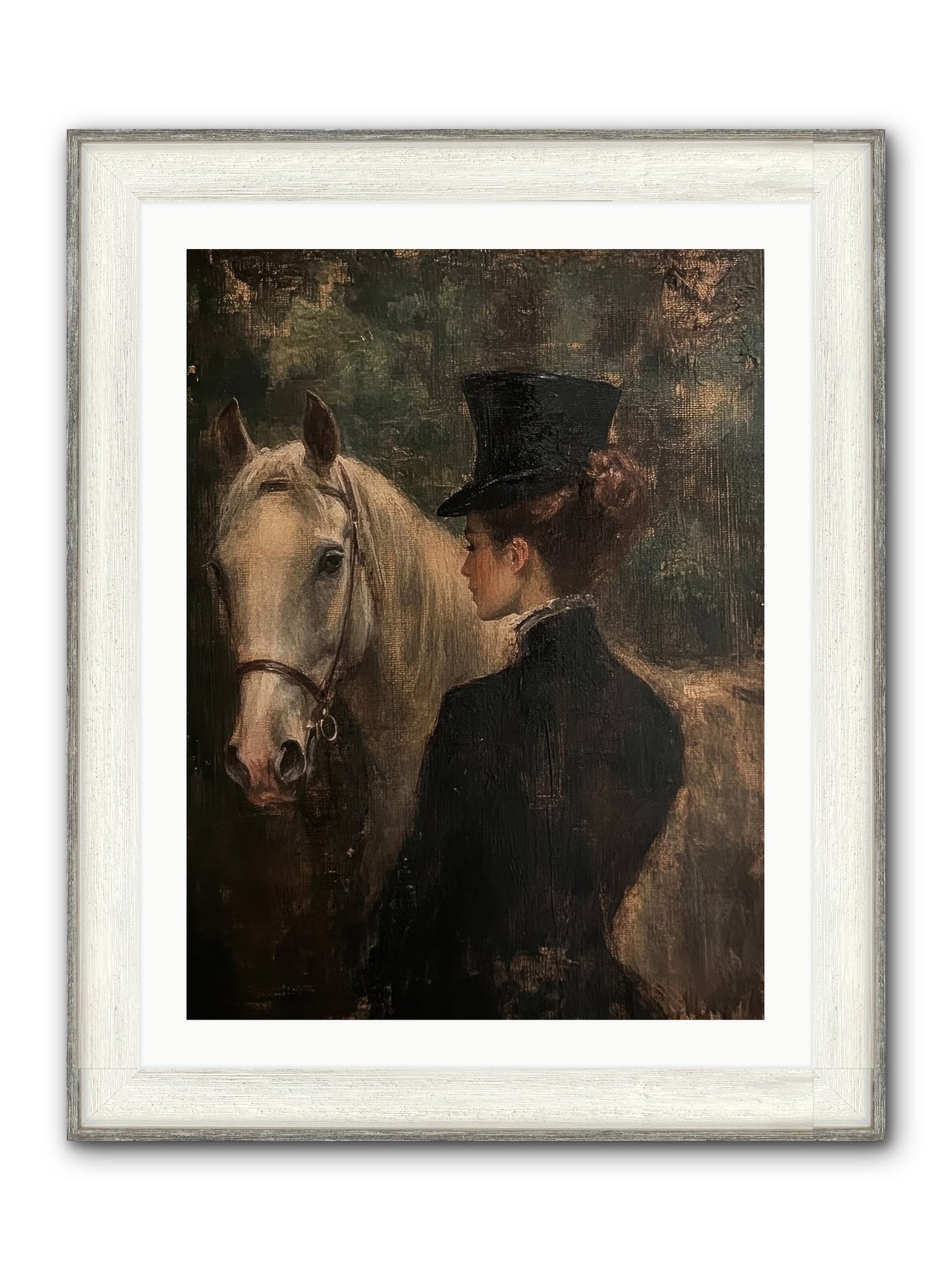 Rough Cut Diamond Framed Print - Driftwood White 24x32