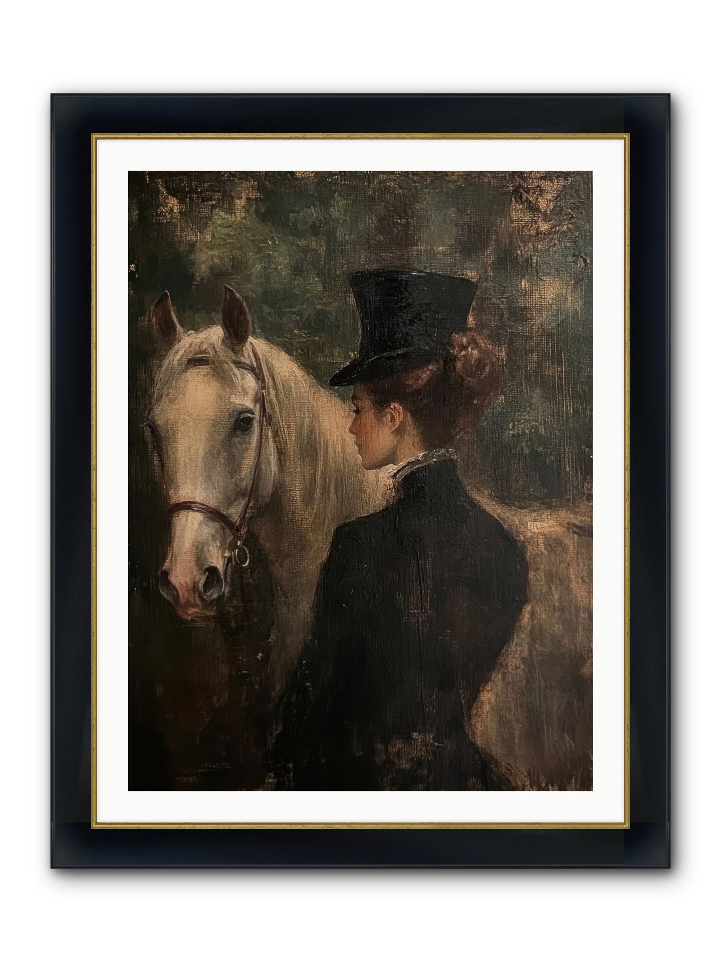 Rough Cut Diamond Framed Print - Wide Black w/Gold 30x40