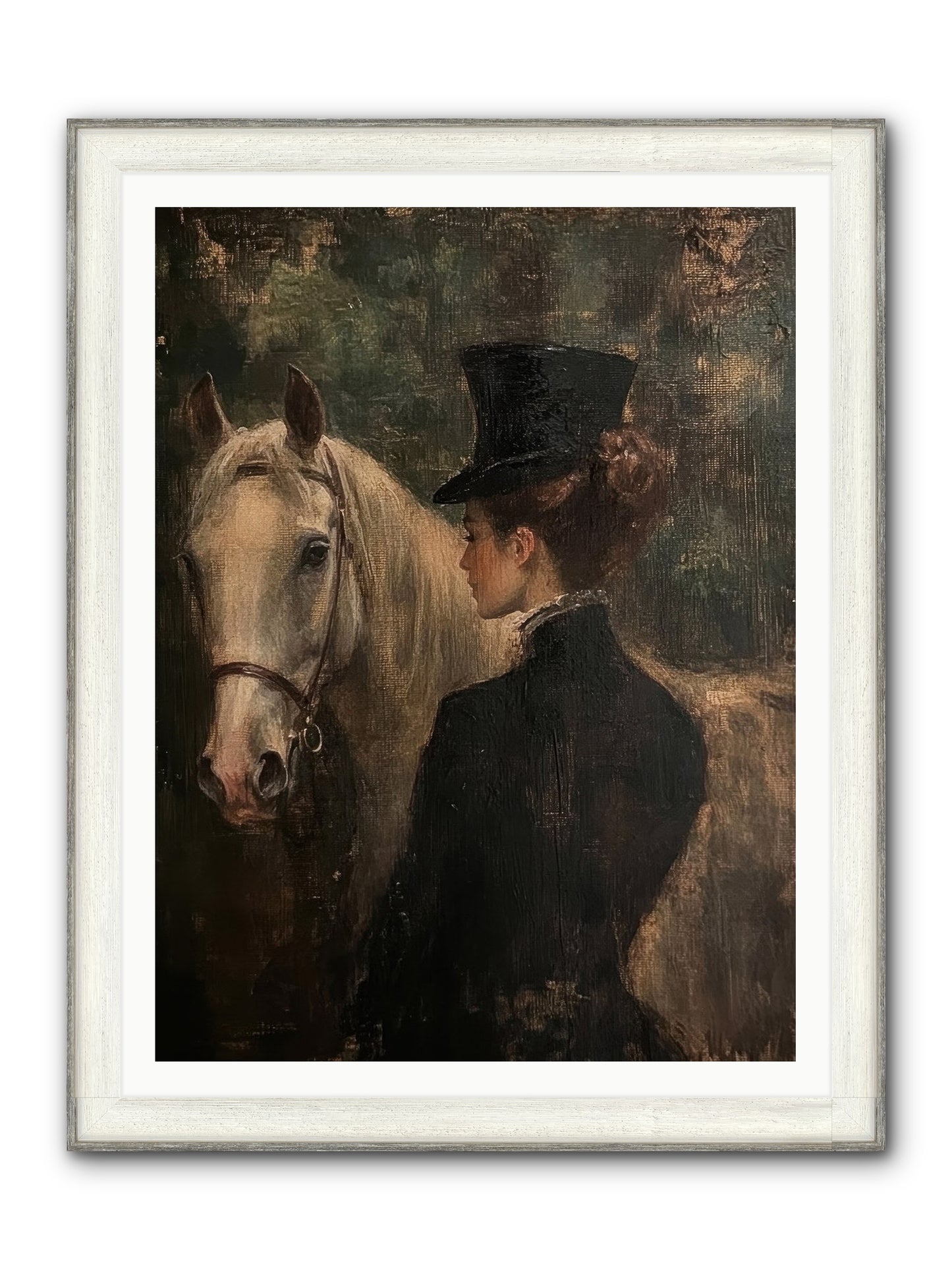 Rough Cut Diamond Framed Print - Driftwood White 36x48