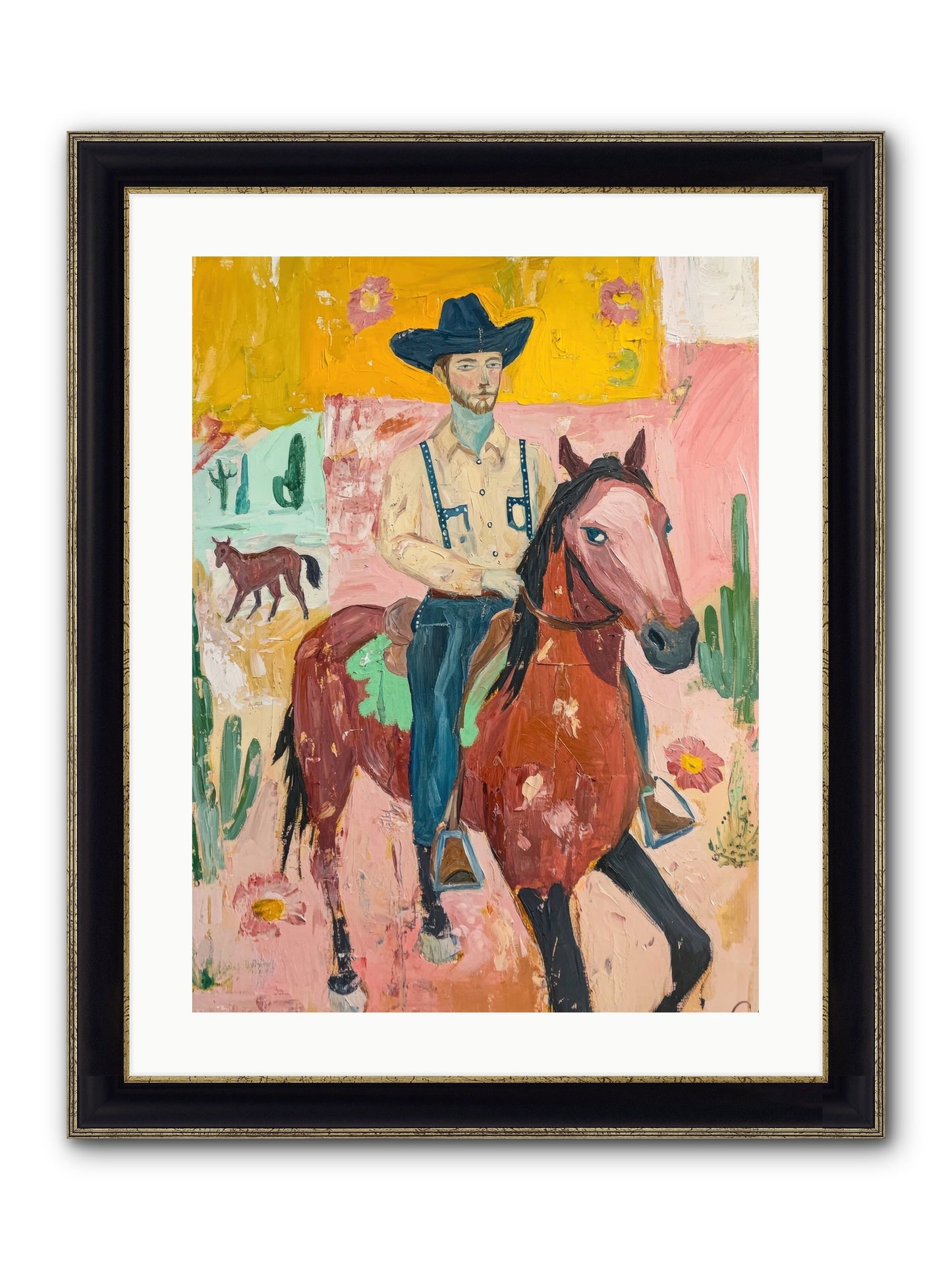 Rough Stock Glory Framed Print - Black & Gold 18x24