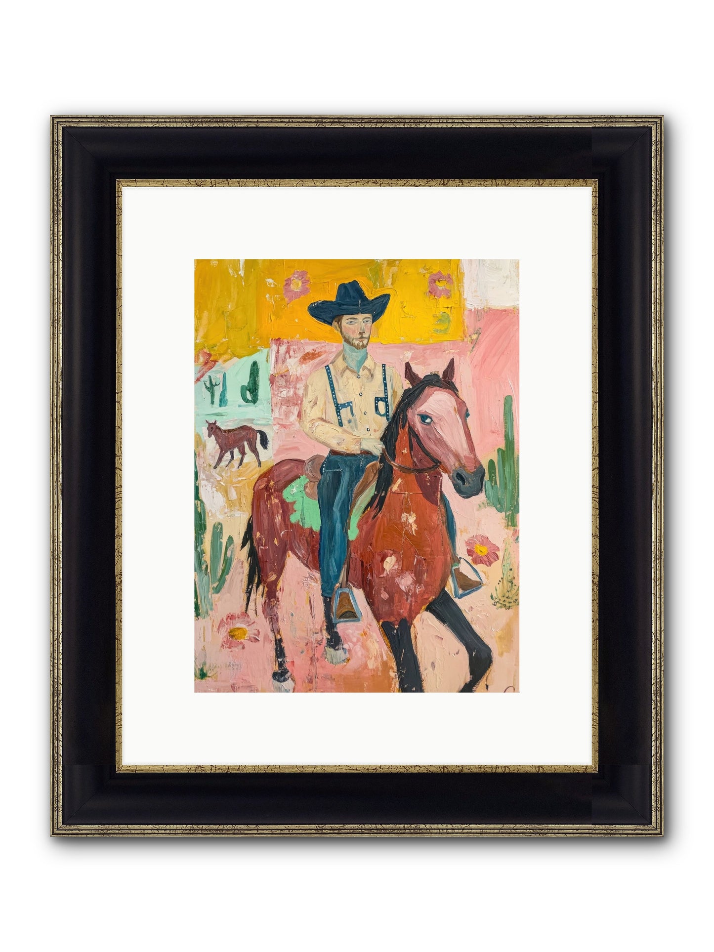 Rough Stock Glory Framed Print - Black & Gold 9x12
