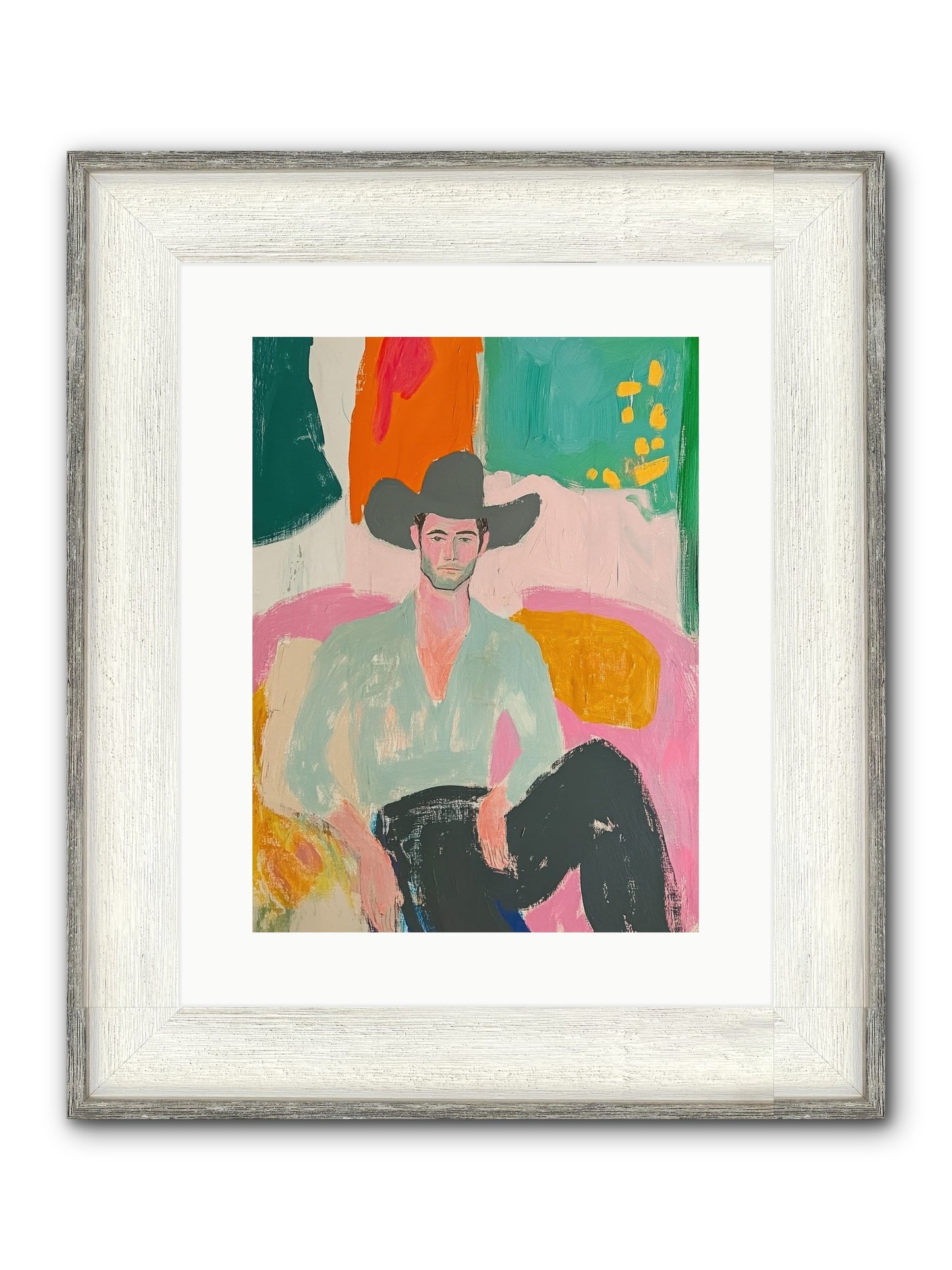 Roughstock Rider Framed Print - Driftwood White 12x16