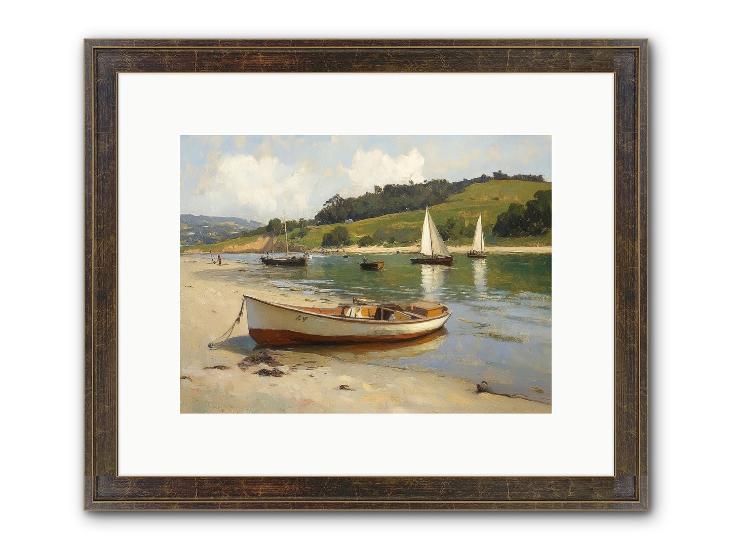 Rowing Hour Framed Print - Slimwoods Black/Gold 12x9