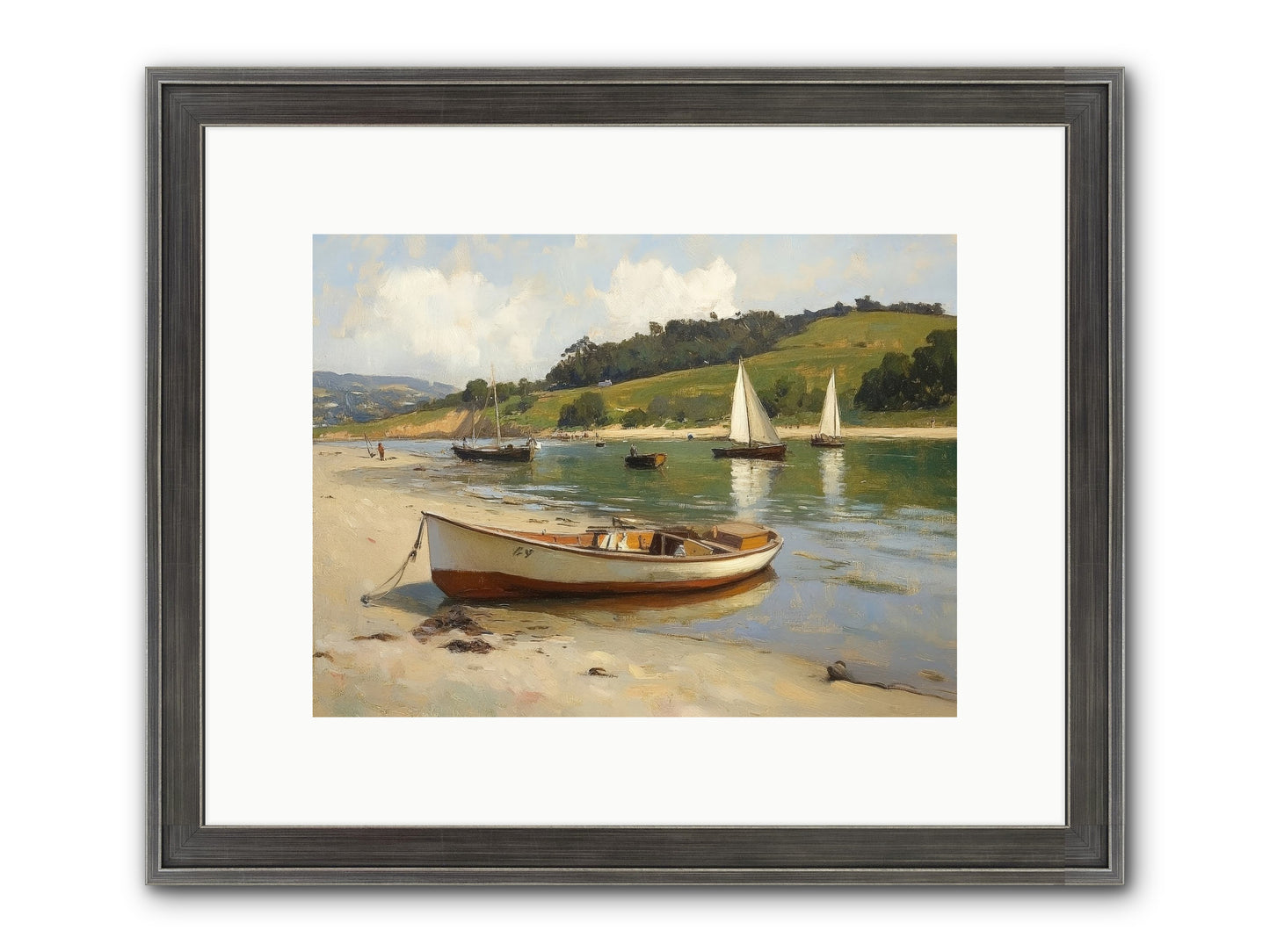 Rowing Hour Framed Print - Slimwoods Black/Silver 12x9