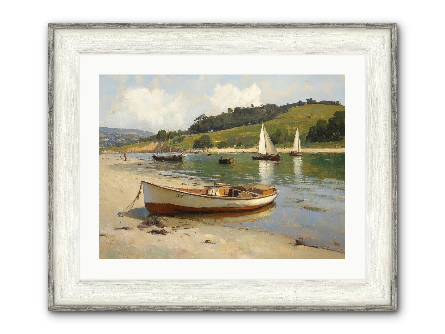 Rowing Hour Framed Print - Driftwood White 24x18