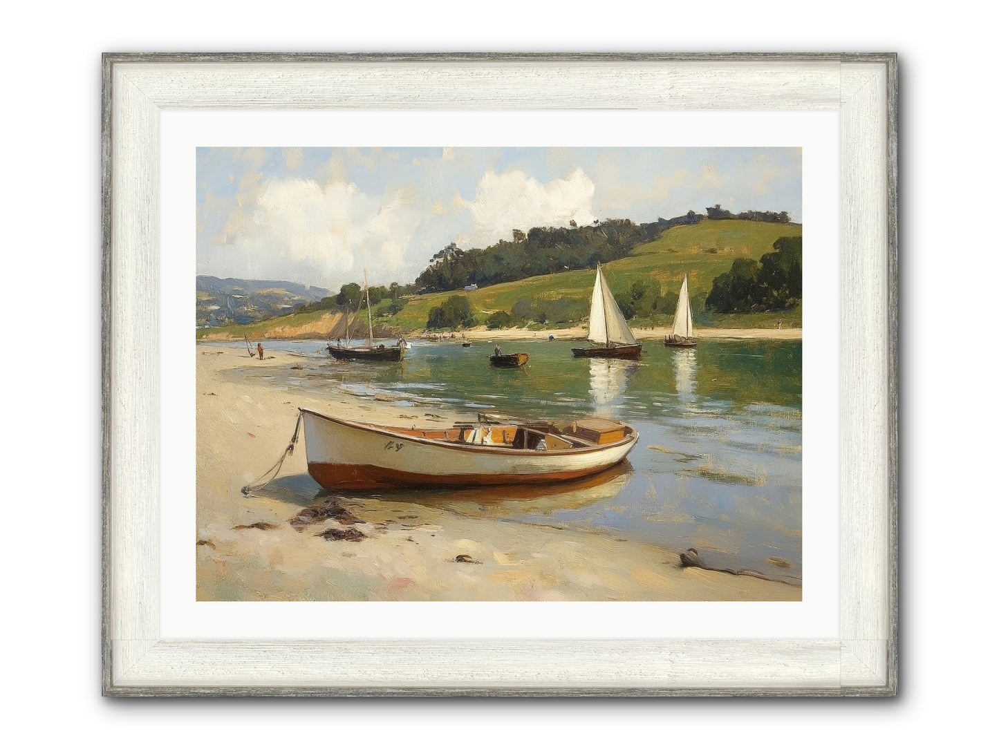 Rowing Hour Framed Print - Driftwood White 32x24