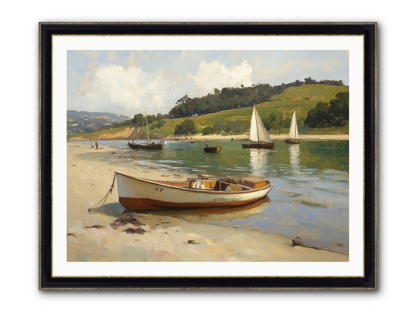 Rowing Hour Framed Print - Black & Gold 40x30