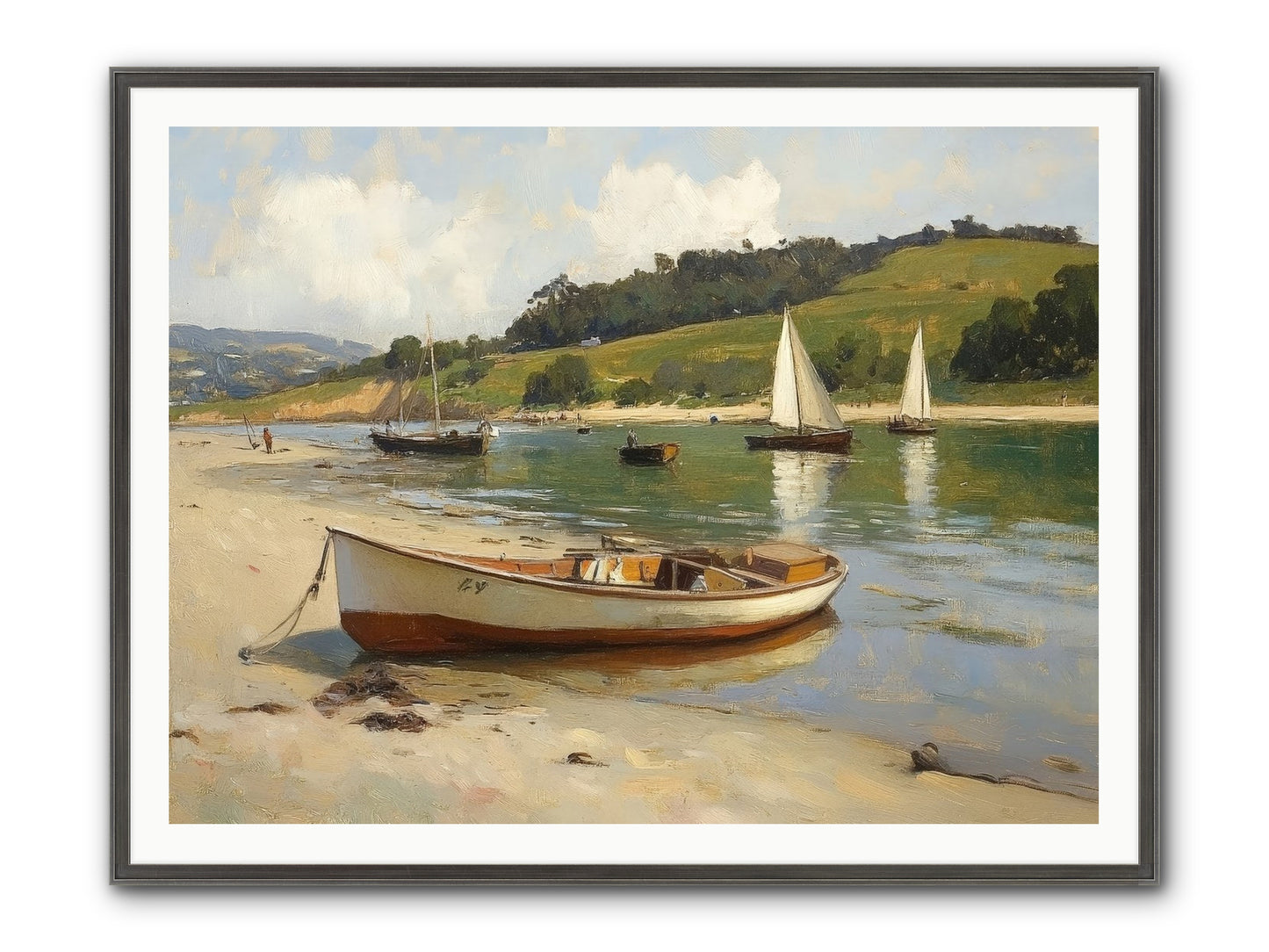 Rowing Hour Framed Print - Slimwoods Black/Silver 48x36