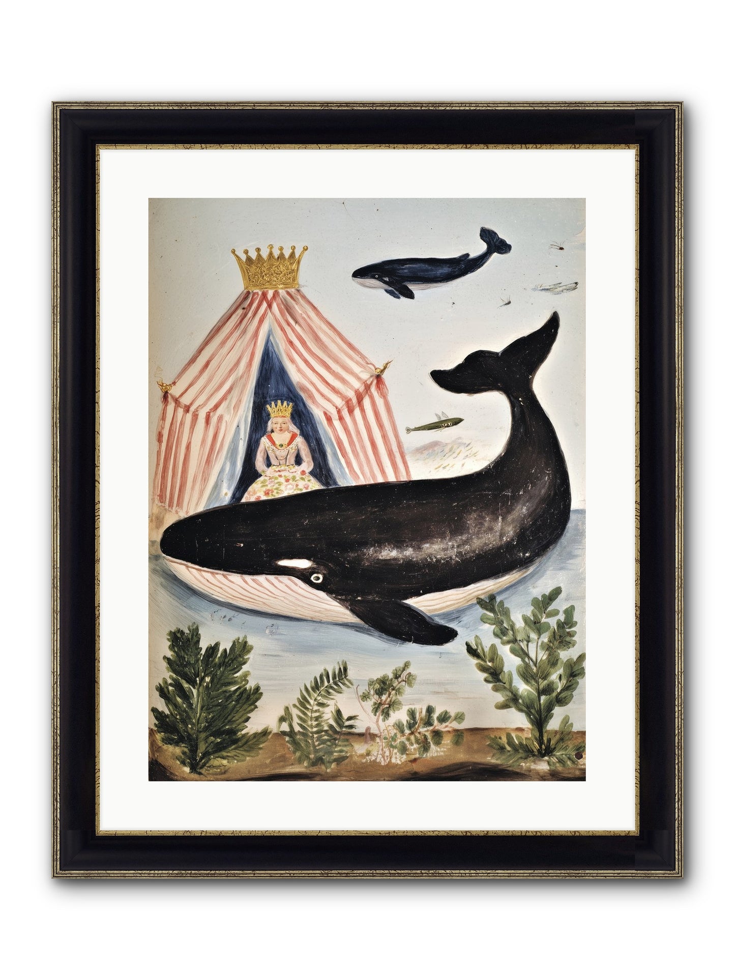 Royal Court Framed Print - Black & Gold 18x24