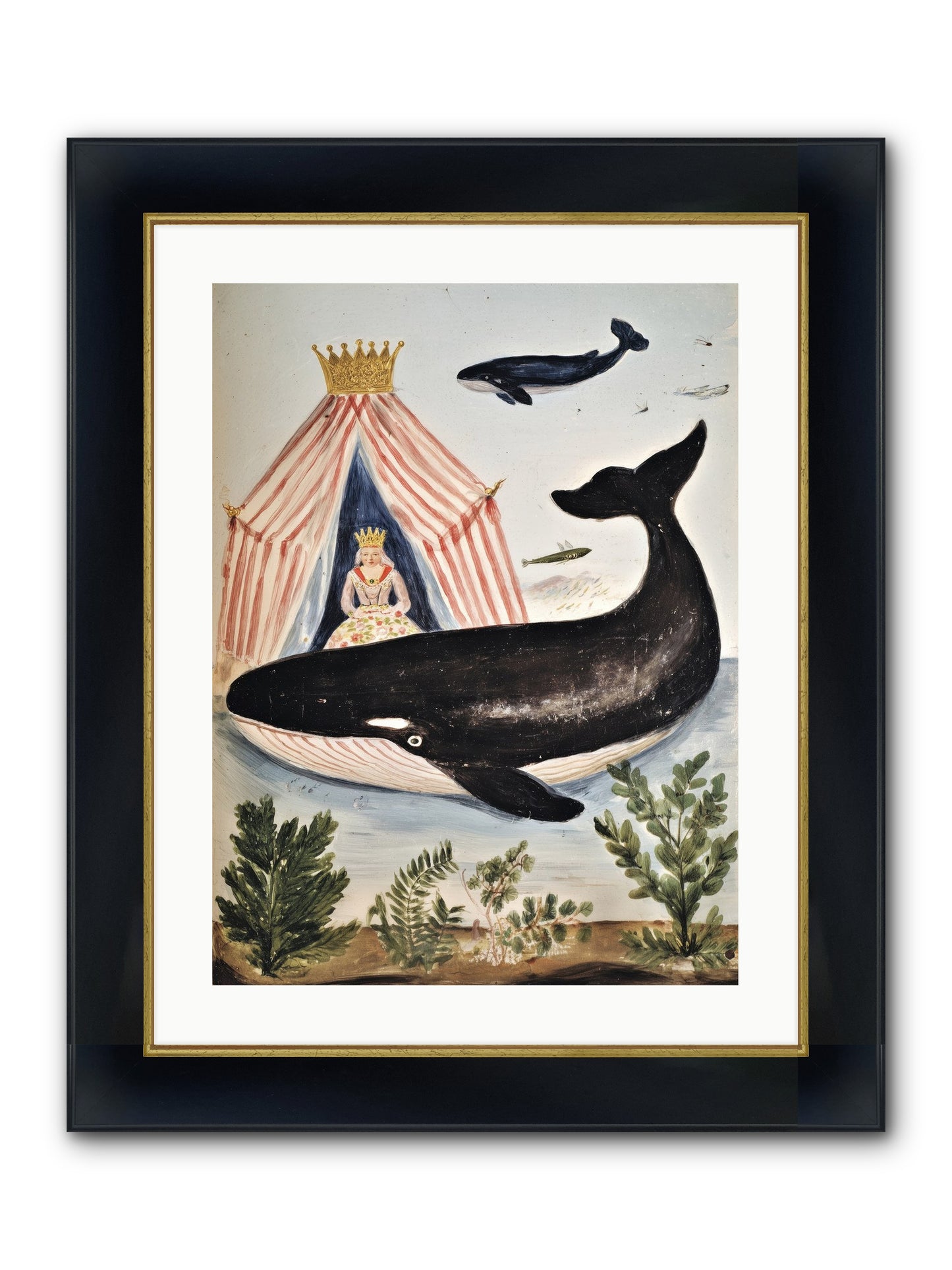 Royal Court Framed Print - Wide Black w/Gold 18x24