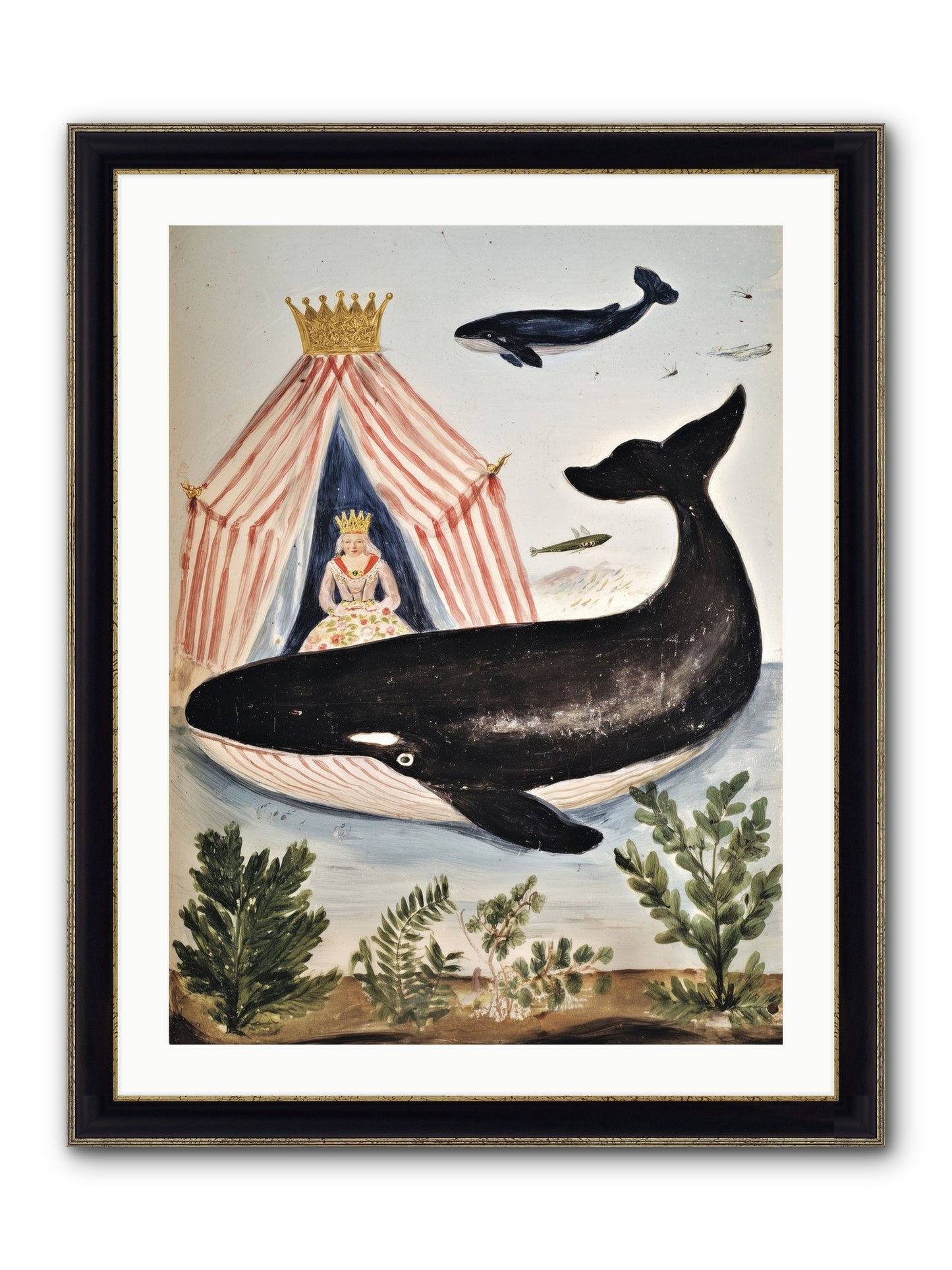 Royal Court Framed Print - Black & Gold 24x32