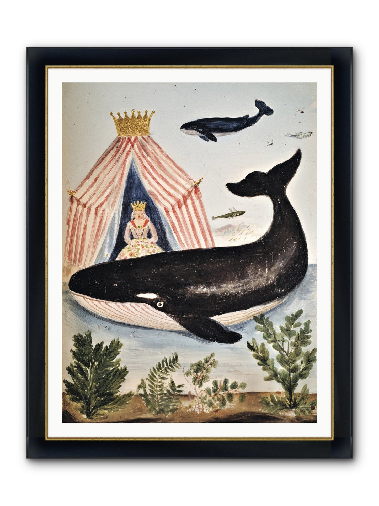 Royal Court Framed Print - Wide Black w/Gold 36x48