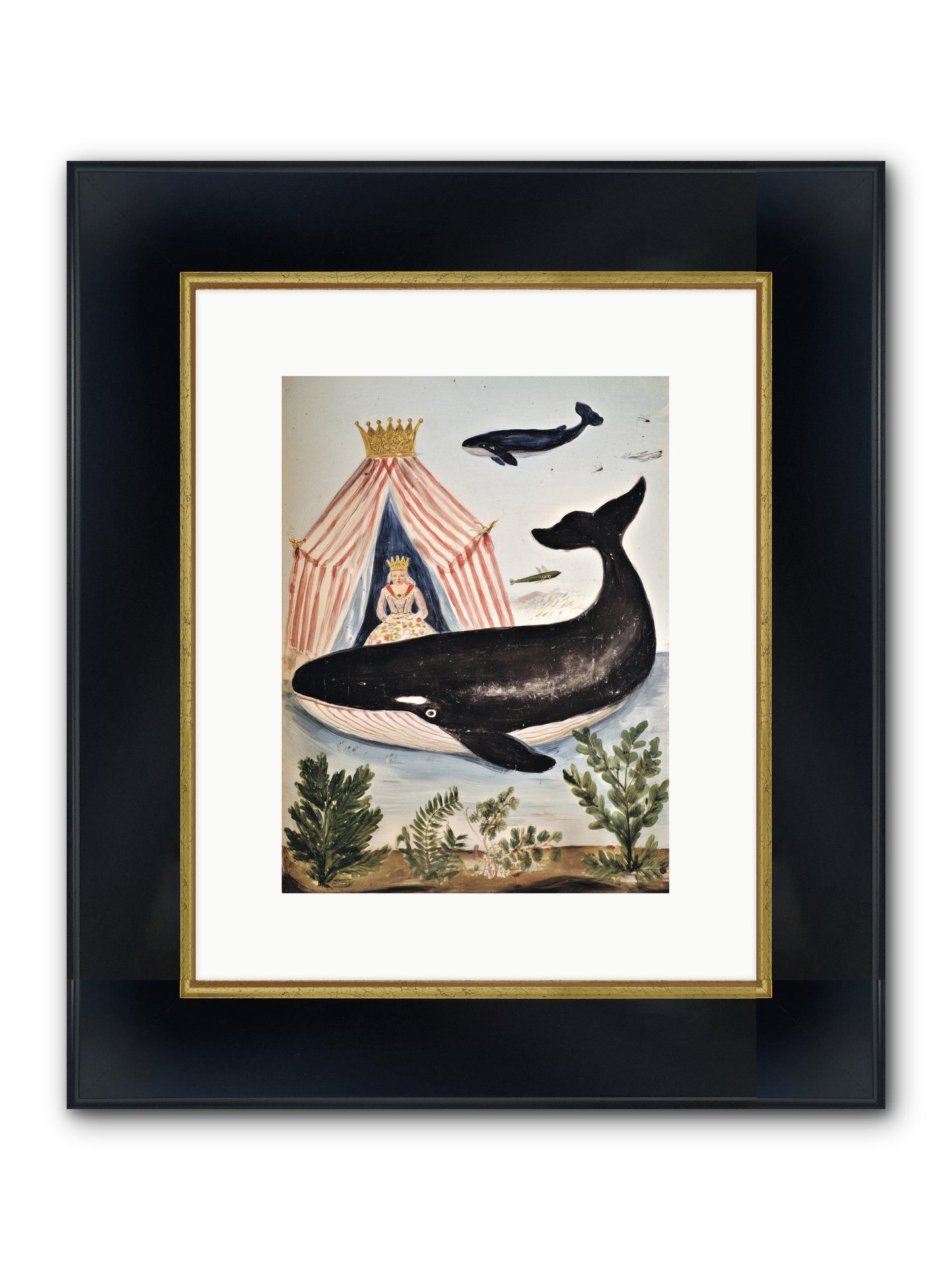 Royal Court Framed Print - Wide Black w/Gold 9x12
