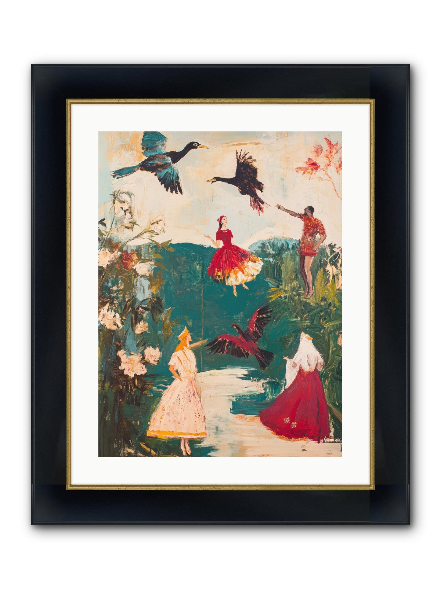 Royal Expedition Framed Print - Wide Black w/Gold 18x24